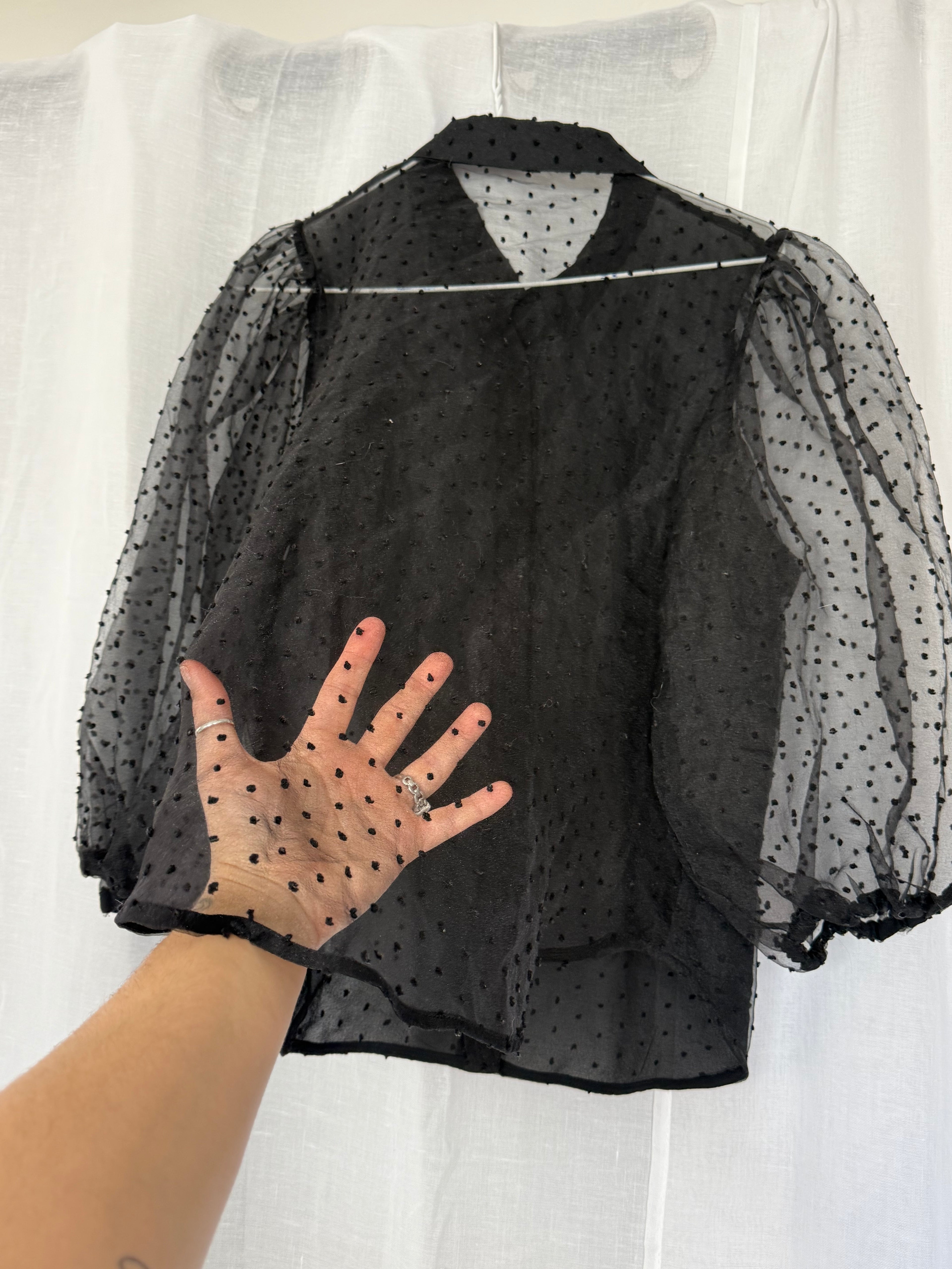 ✦ black sheer polka dot blouse ✦