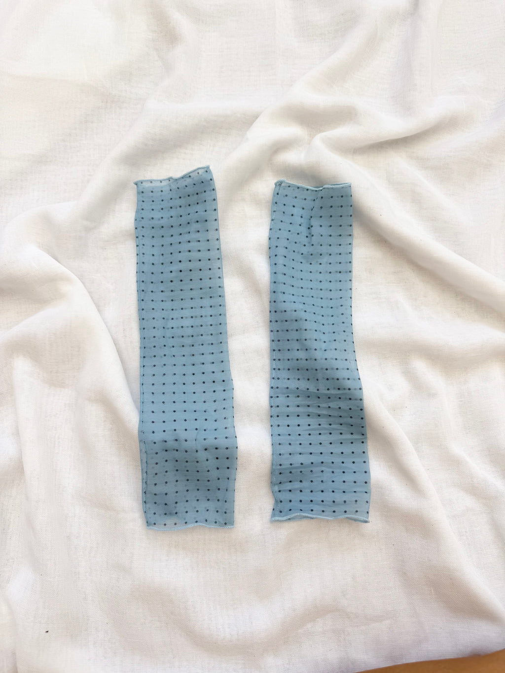 ✿ baby blue sheer polka dot ankle socks