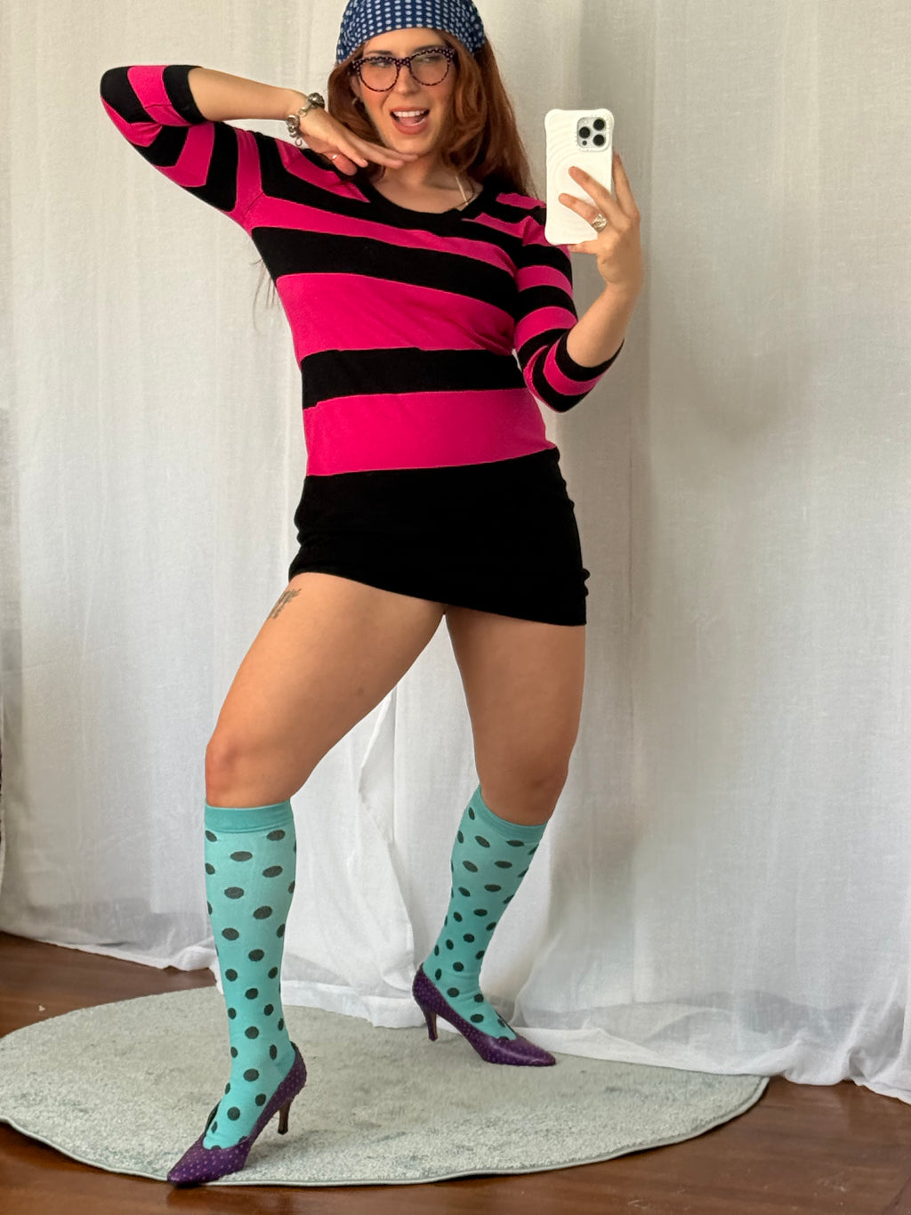 polka dot knee high socks