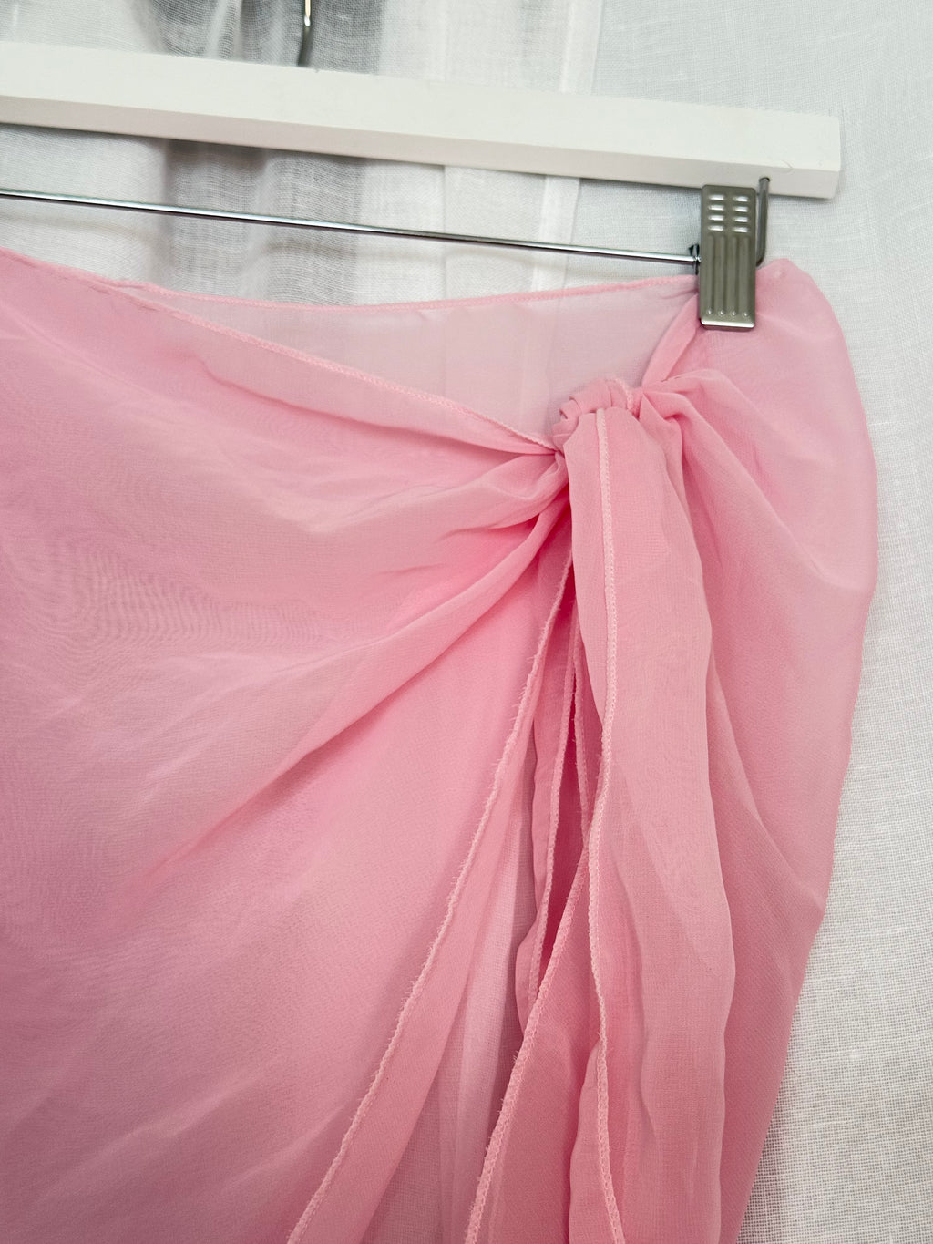 ✿ sheer pink mesh sarong wrap skirt ✿ y2k beach cover up