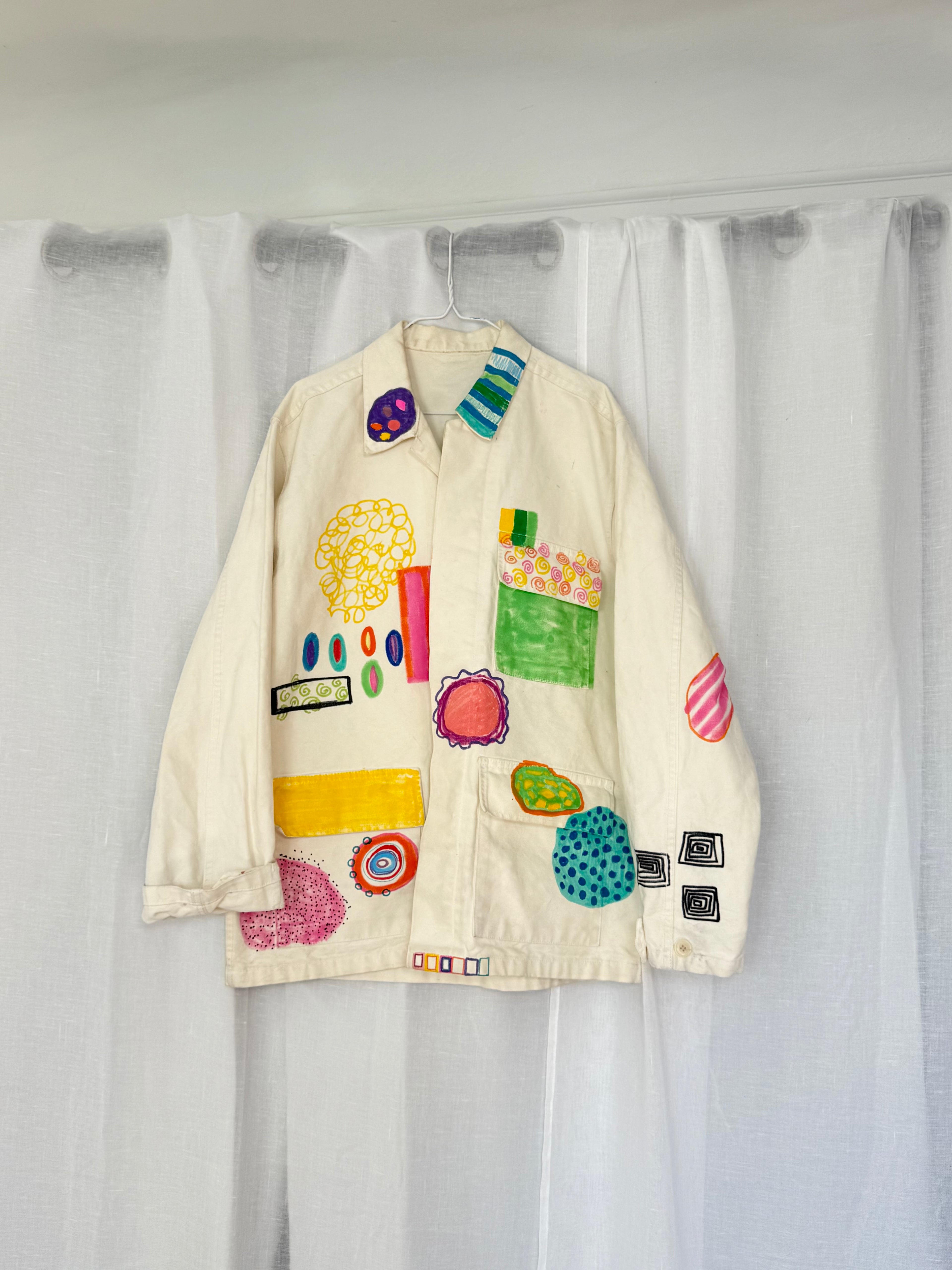 hand-painted reworked LA Apparel military jacket