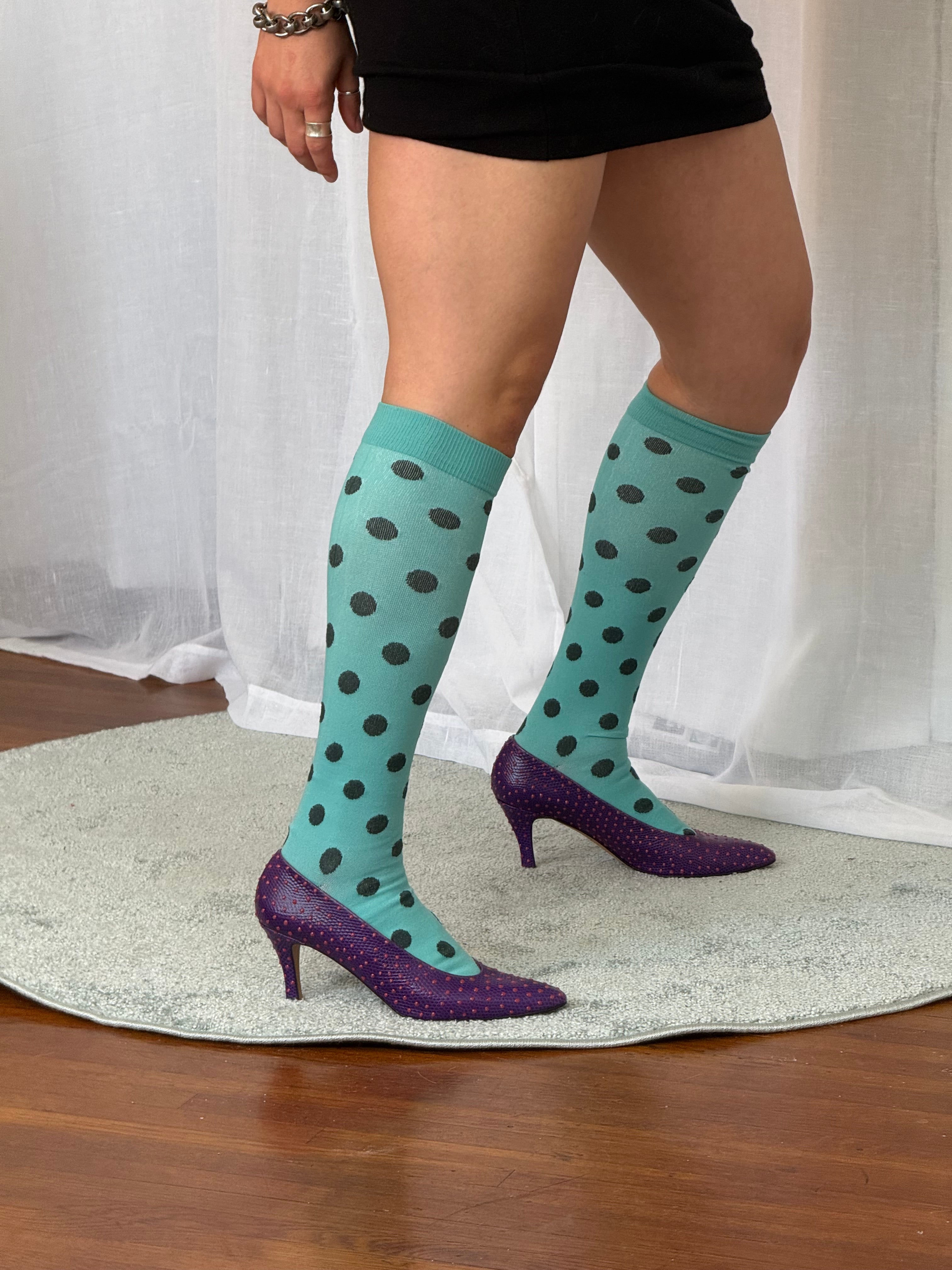 polka dot knee high socks