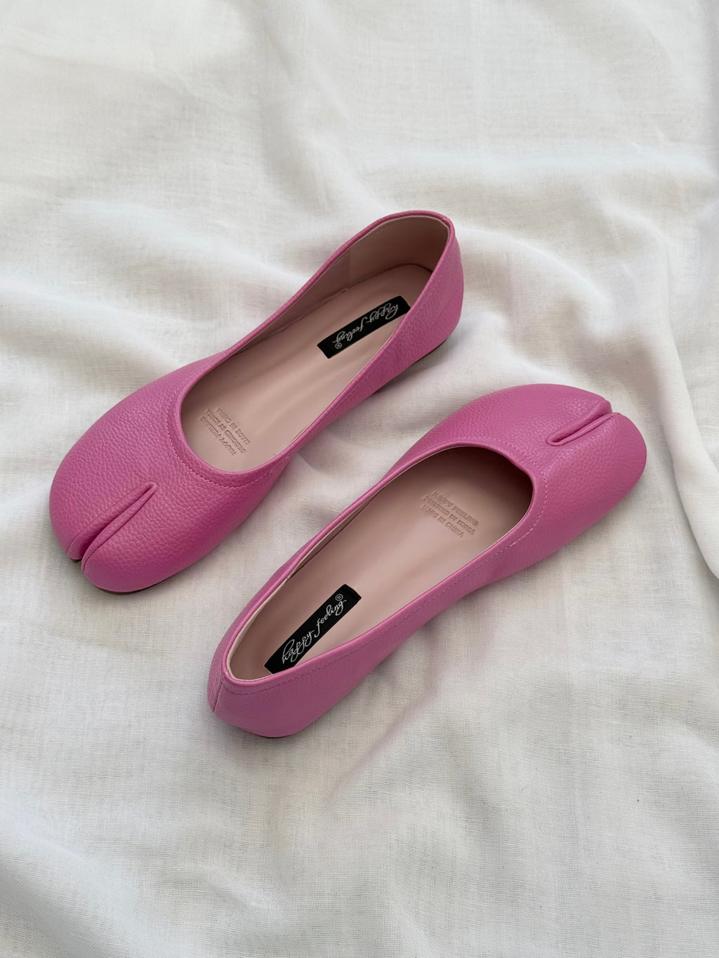 ✿ hot pink tabi ballet flats • (size 8.5)