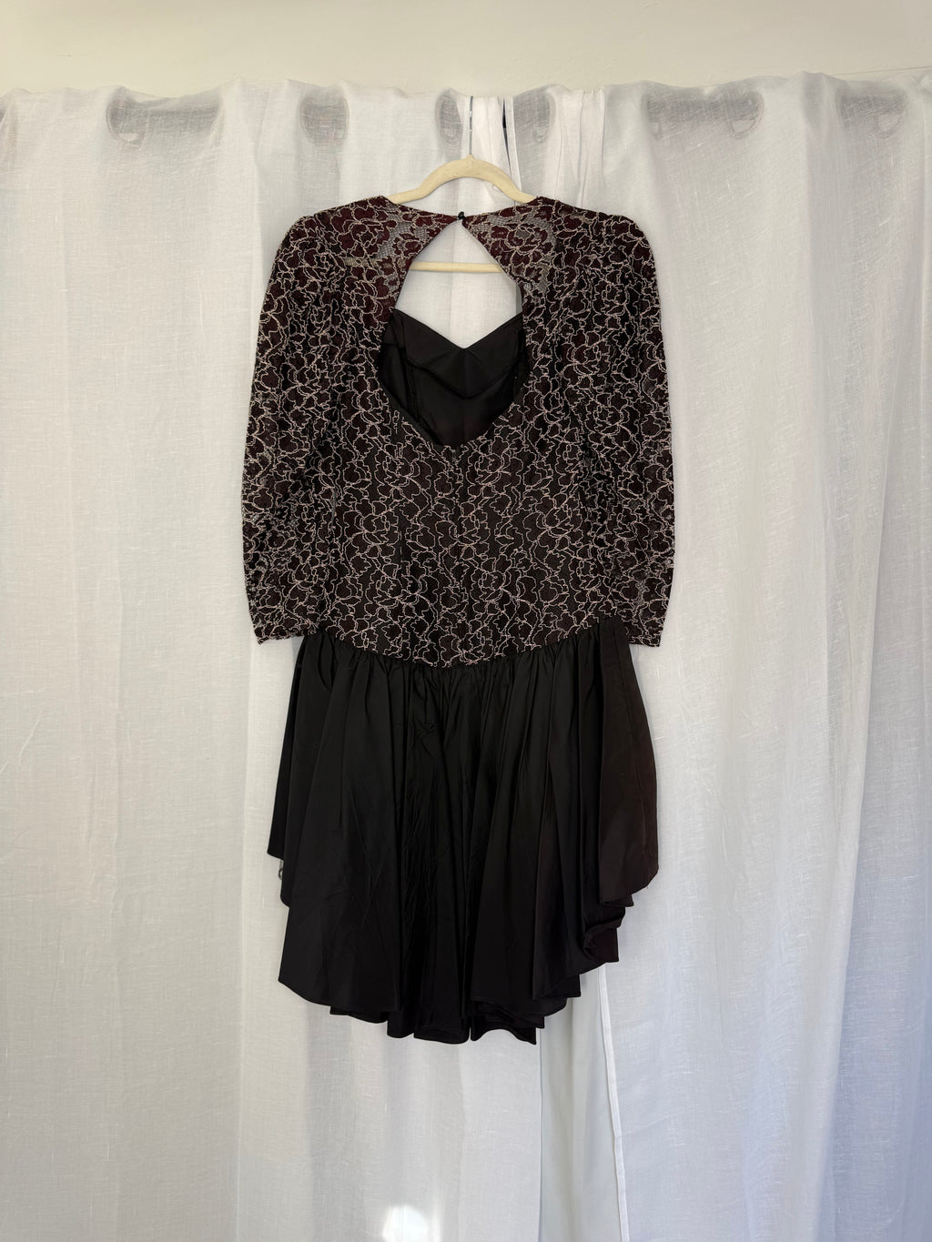 vintage 80s lace high-low tulle party dress