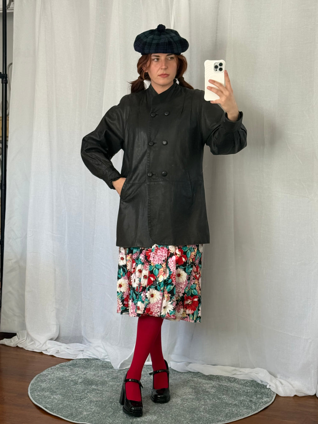 vintage 80s black leather jacket