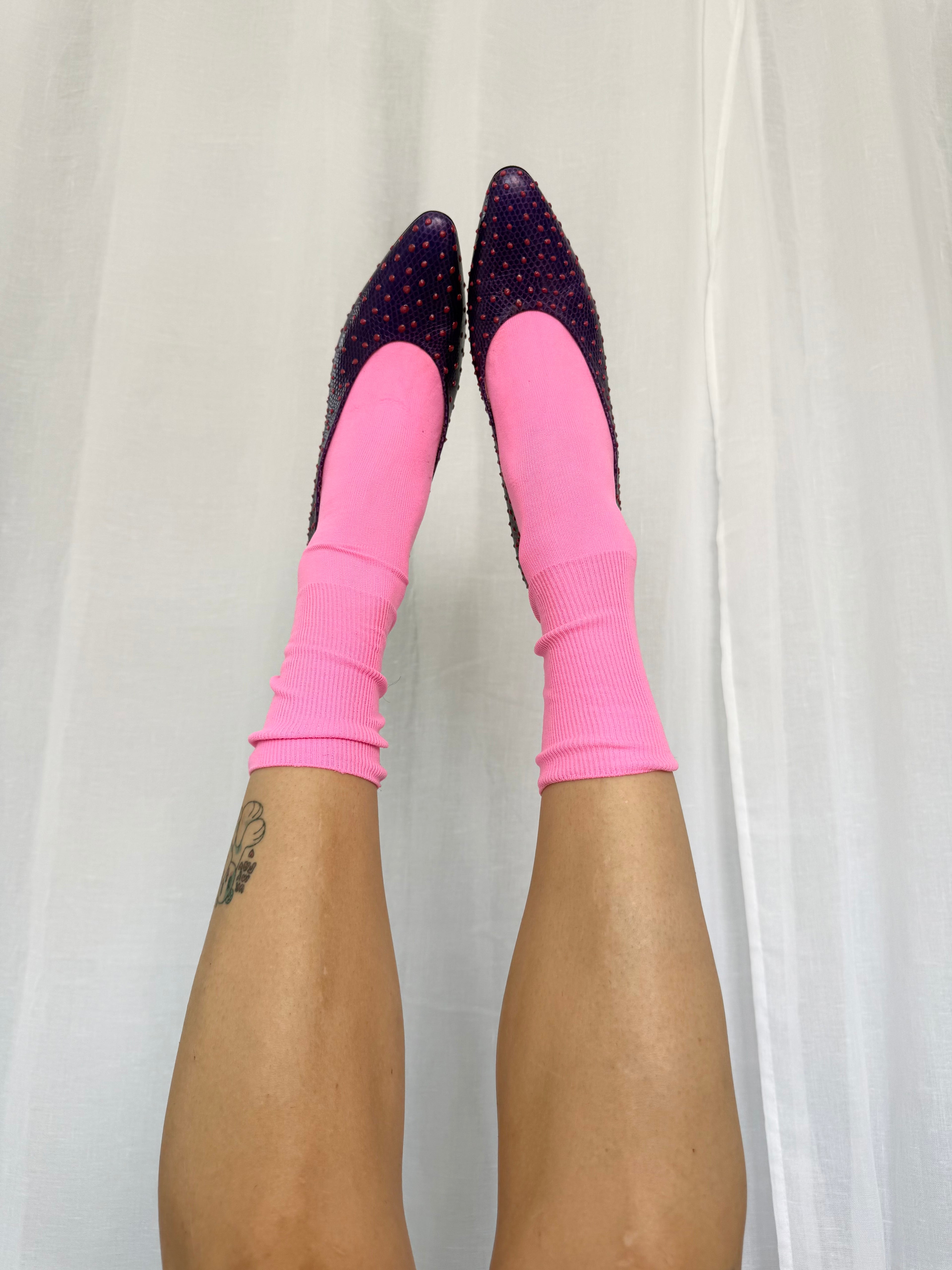 ✧ neon polka dot kitten heels ⋆ (size 8.5)