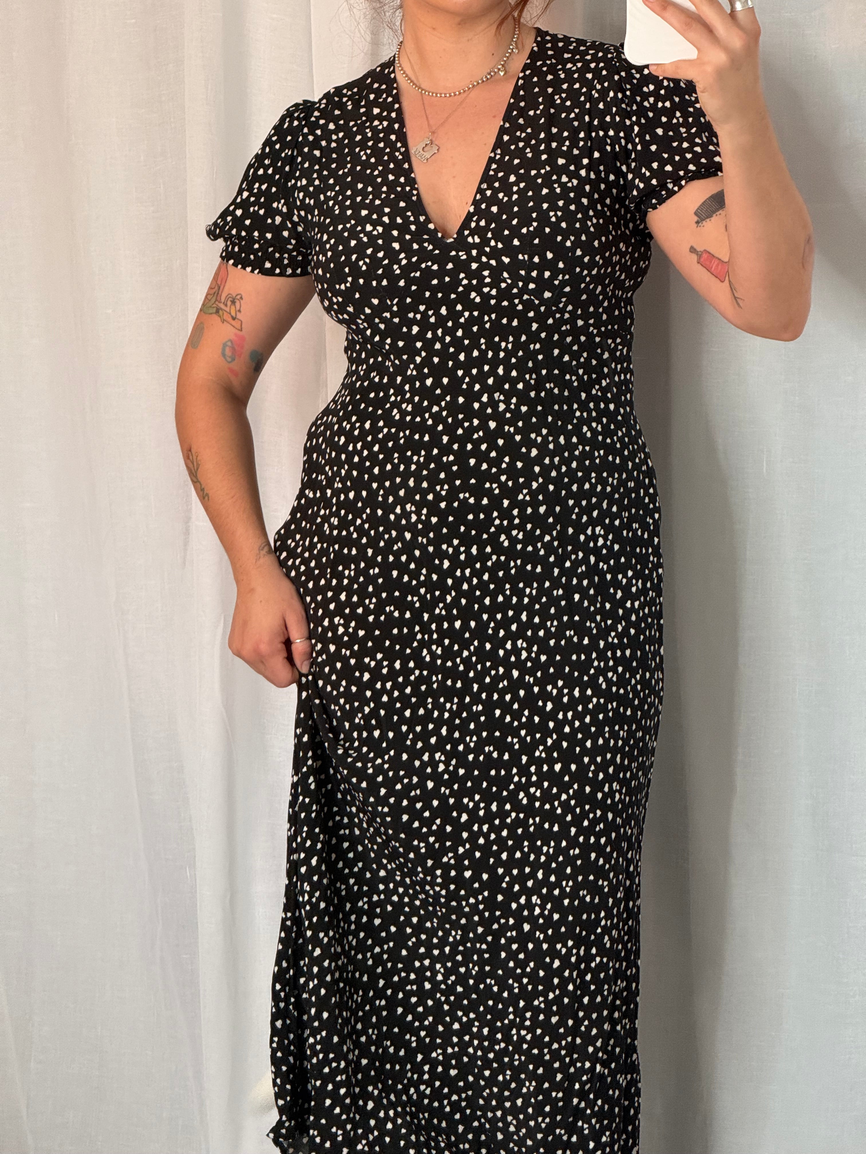 black heart print midi dress ♡