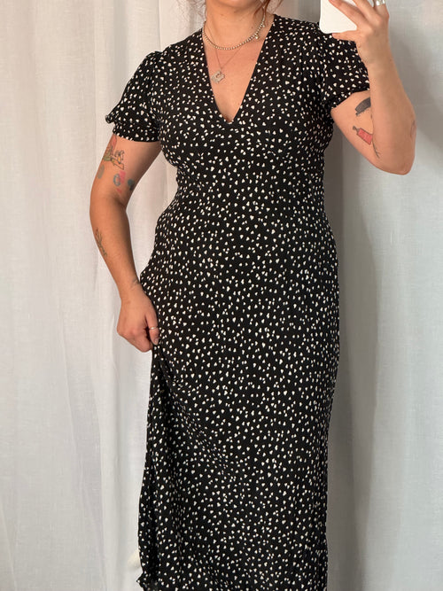 black heart print midi dress ♡