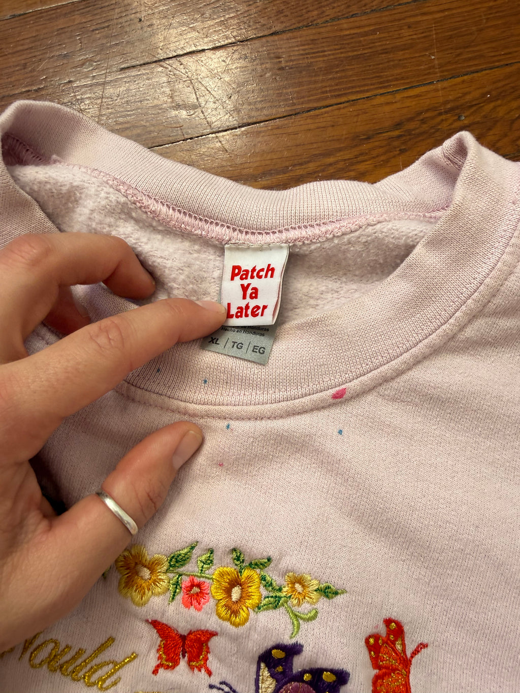 ✿ what would dolly do butterfly embroidered crewneck ✿