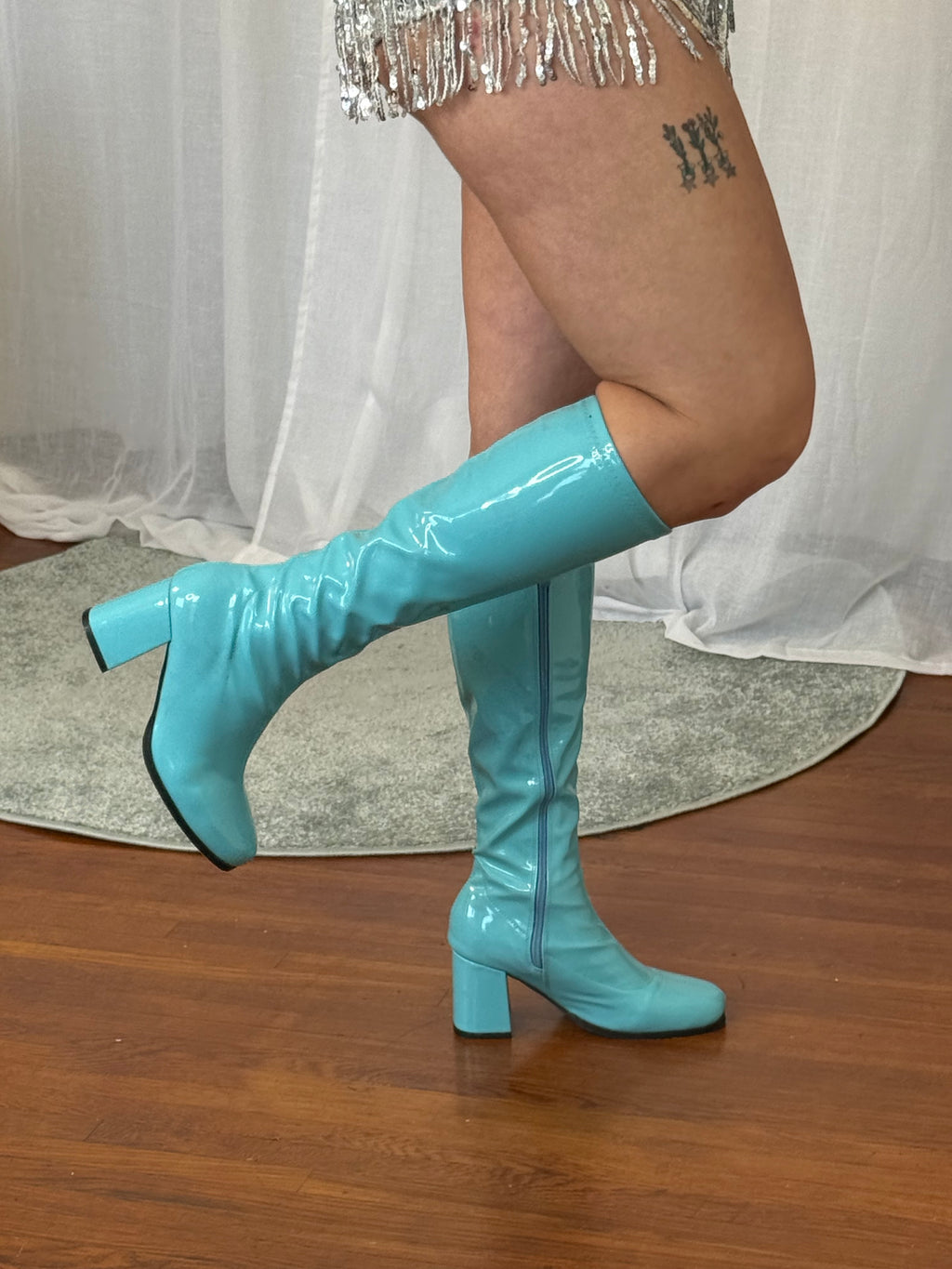 blue gogo boots
