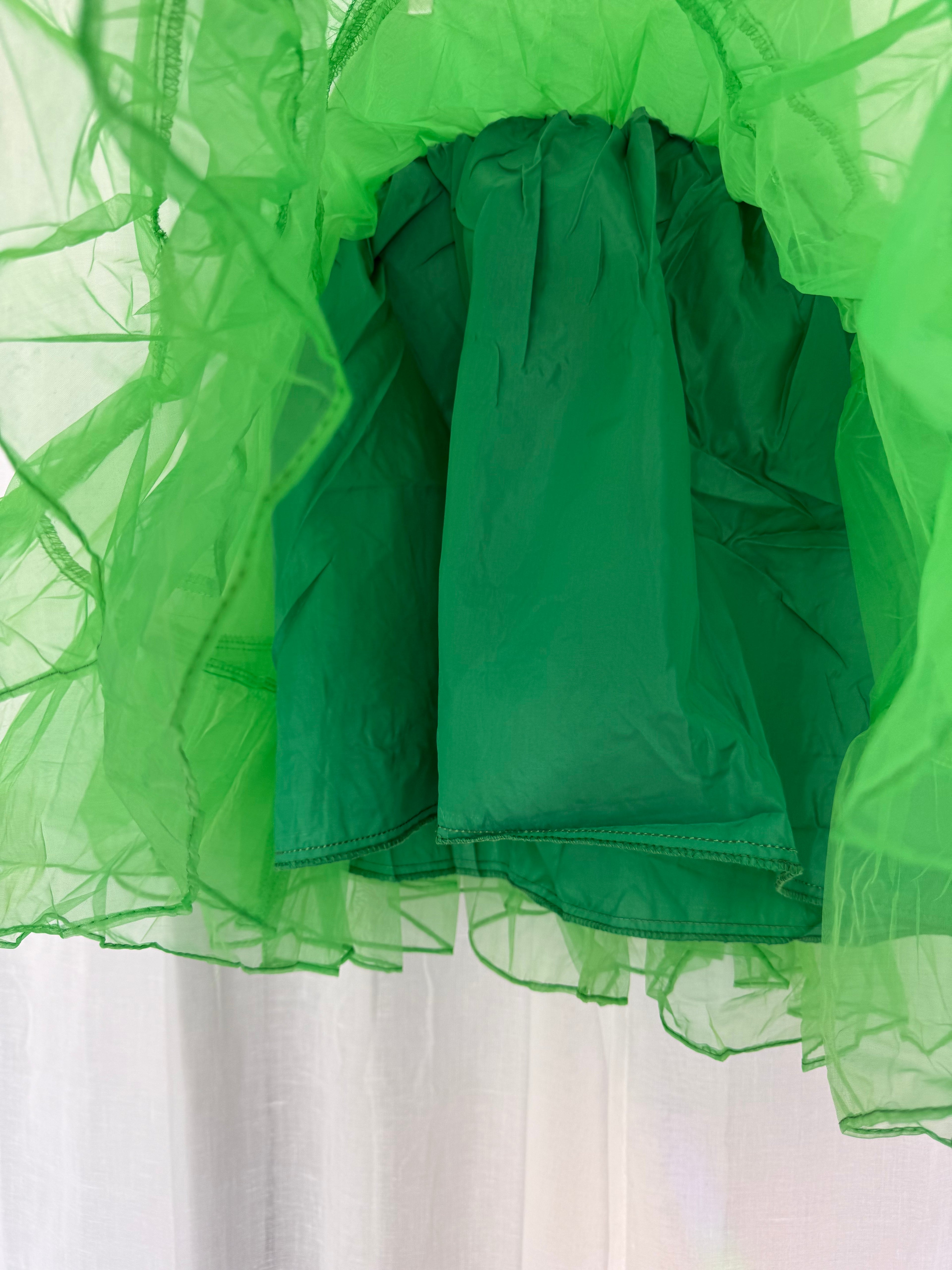 ✿ ⋆ 𓆩♡𓆪 bright green fairy tulle petticoat skirt 𓆩♡𓆪