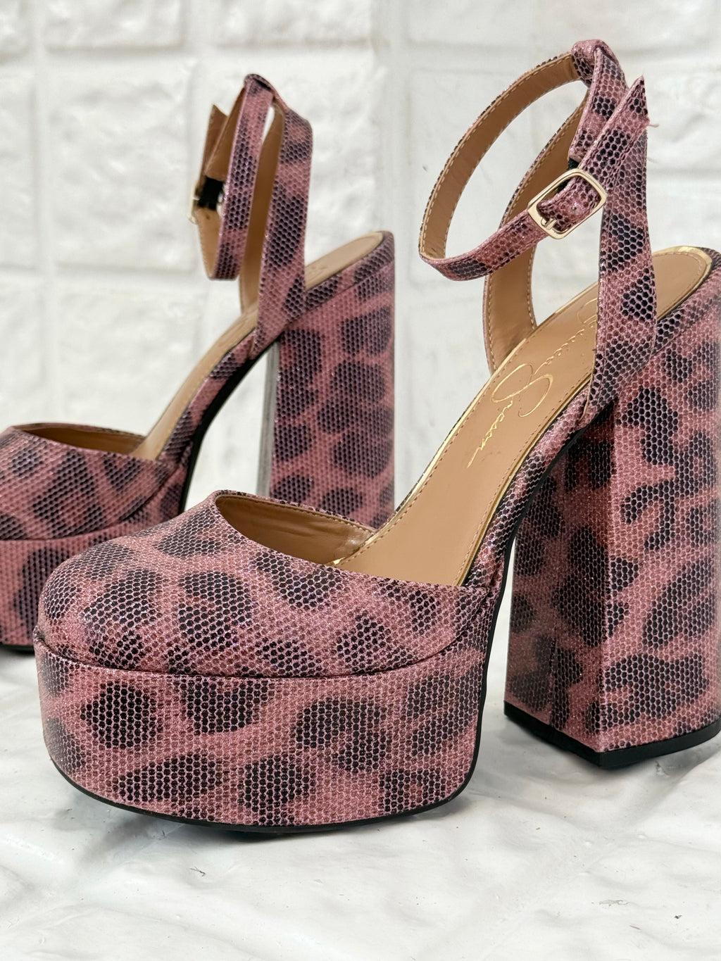 ✿ ⋆ 𓆩♡𓆪 Y2K pink snakeskin platform heels𓆩♡𓆪 ⋆
