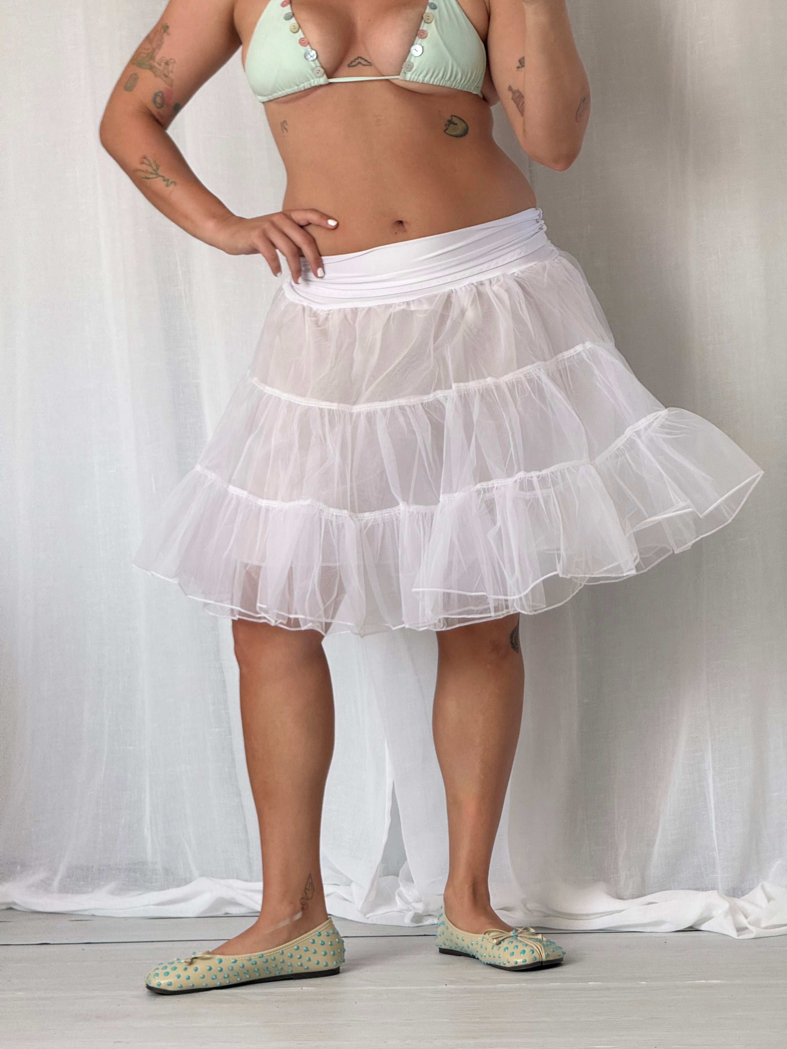 white sheer tulle tiered fairy skirt ☆
