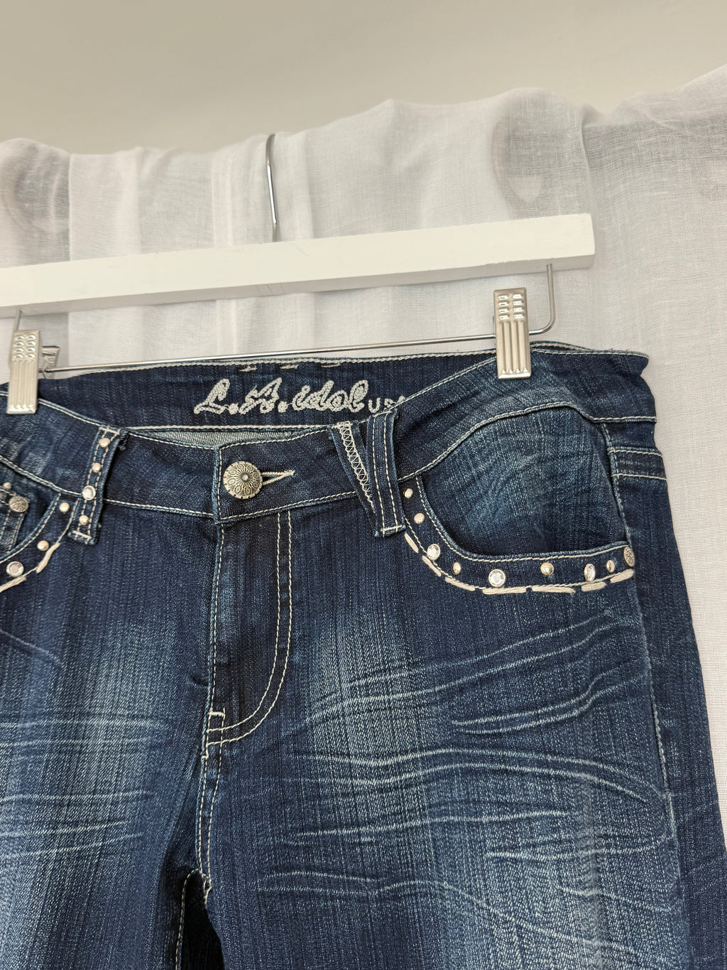 ✿ y2k studded flare jeans