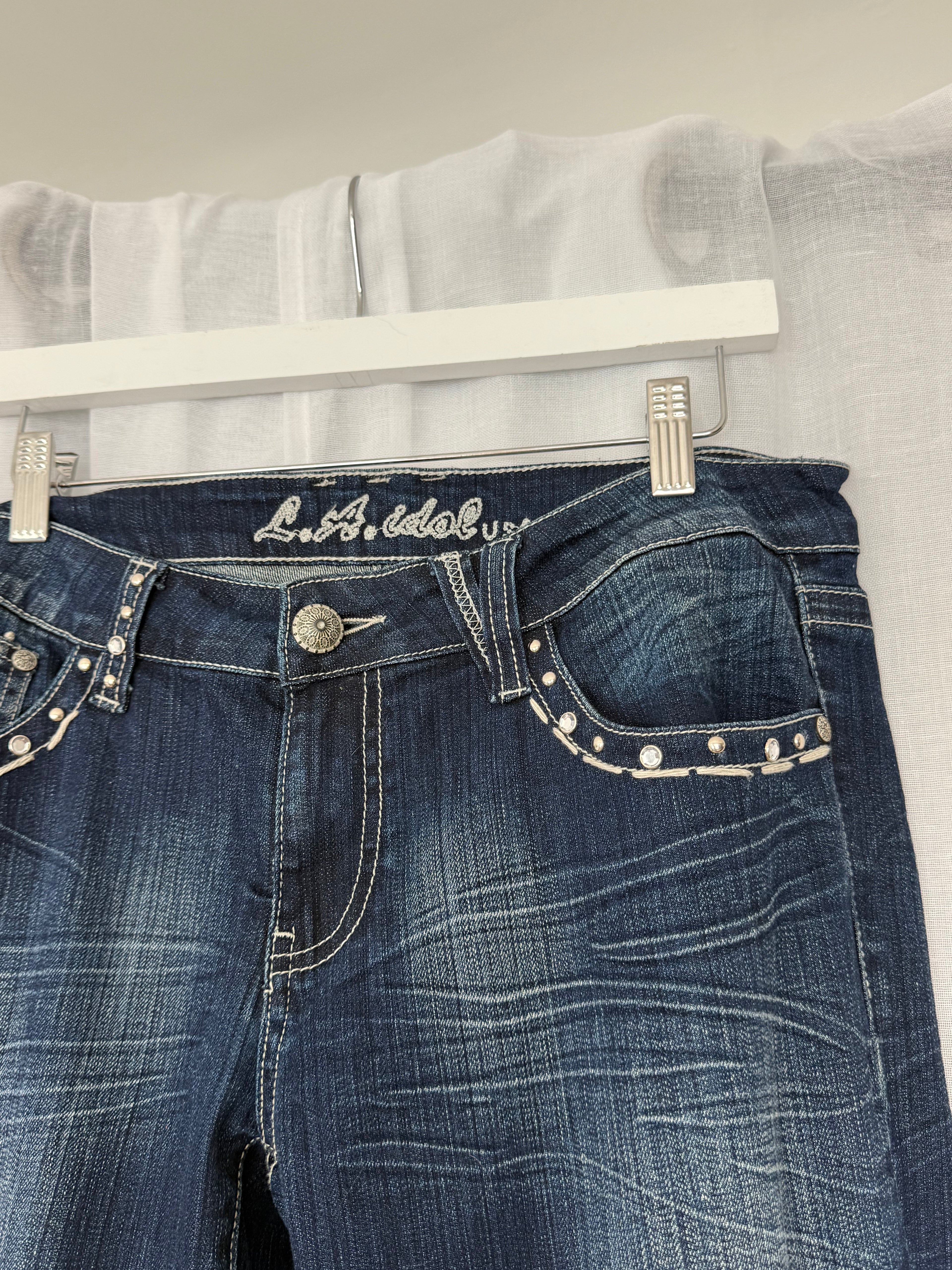 ✿ y2k studded flare jeans