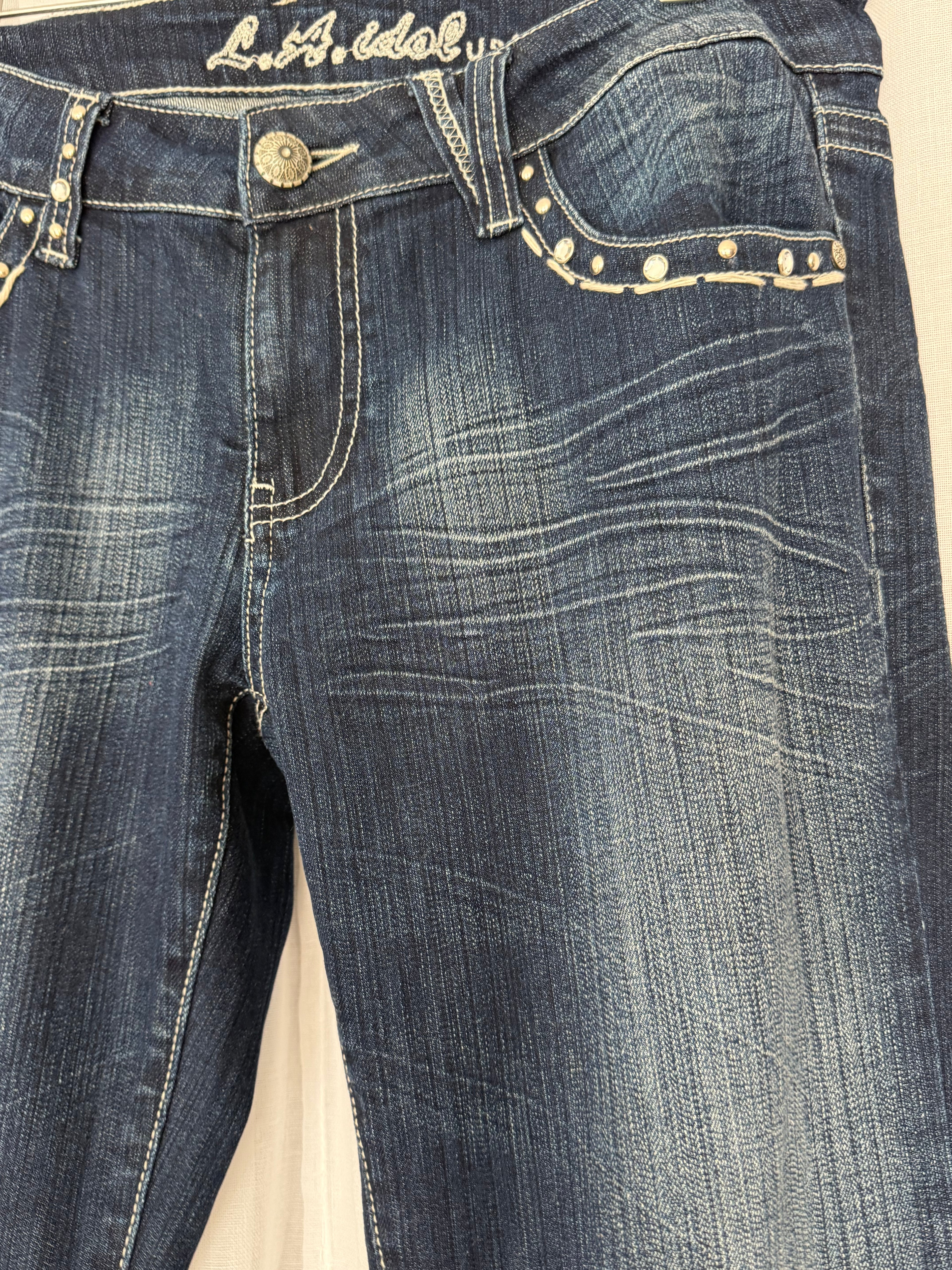 ✿ y2k studded flare jeans
