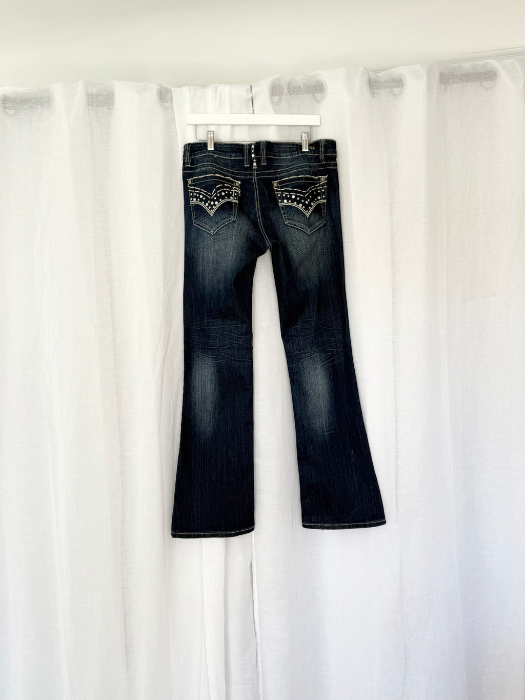 ✿ y2k studded flare jeans