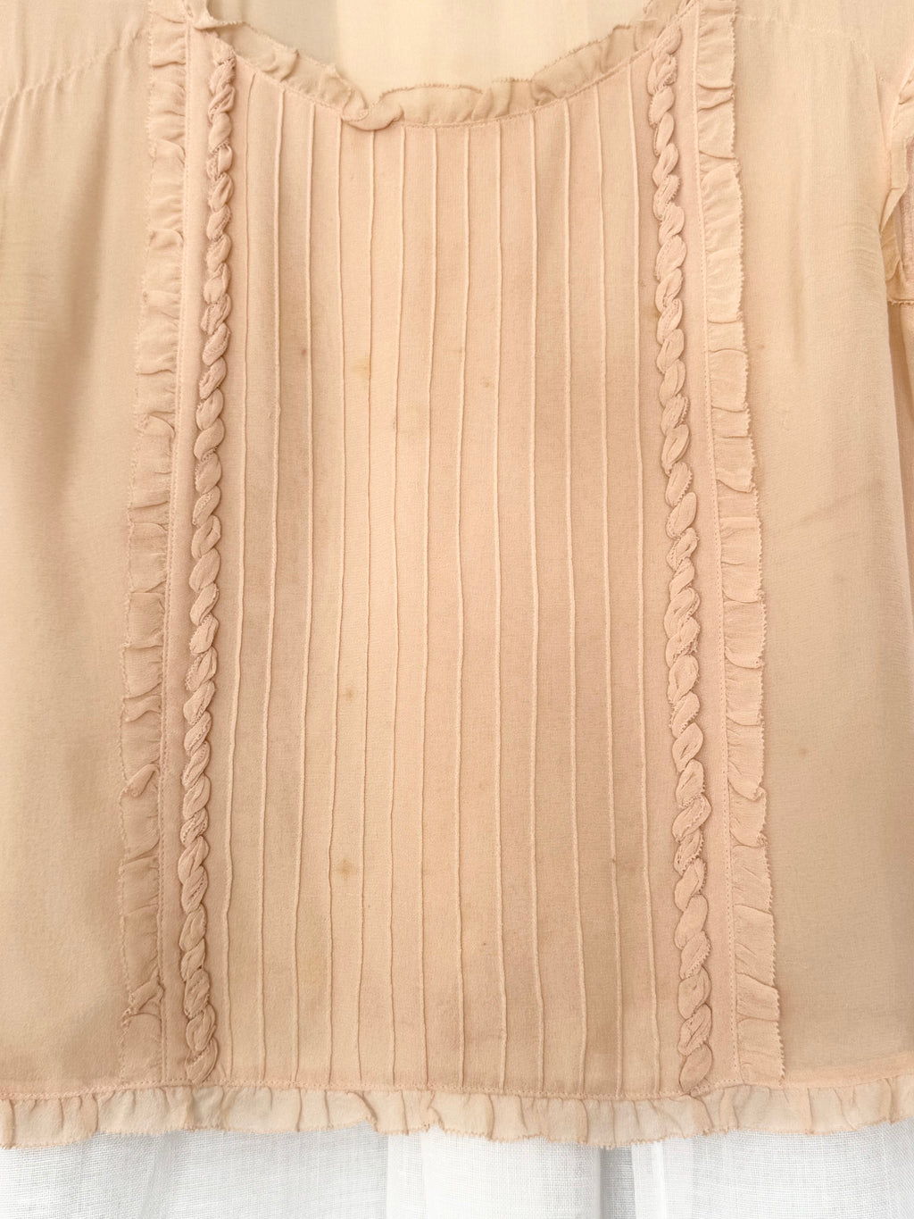 ✦ sheer silk ruffle trim blouse
