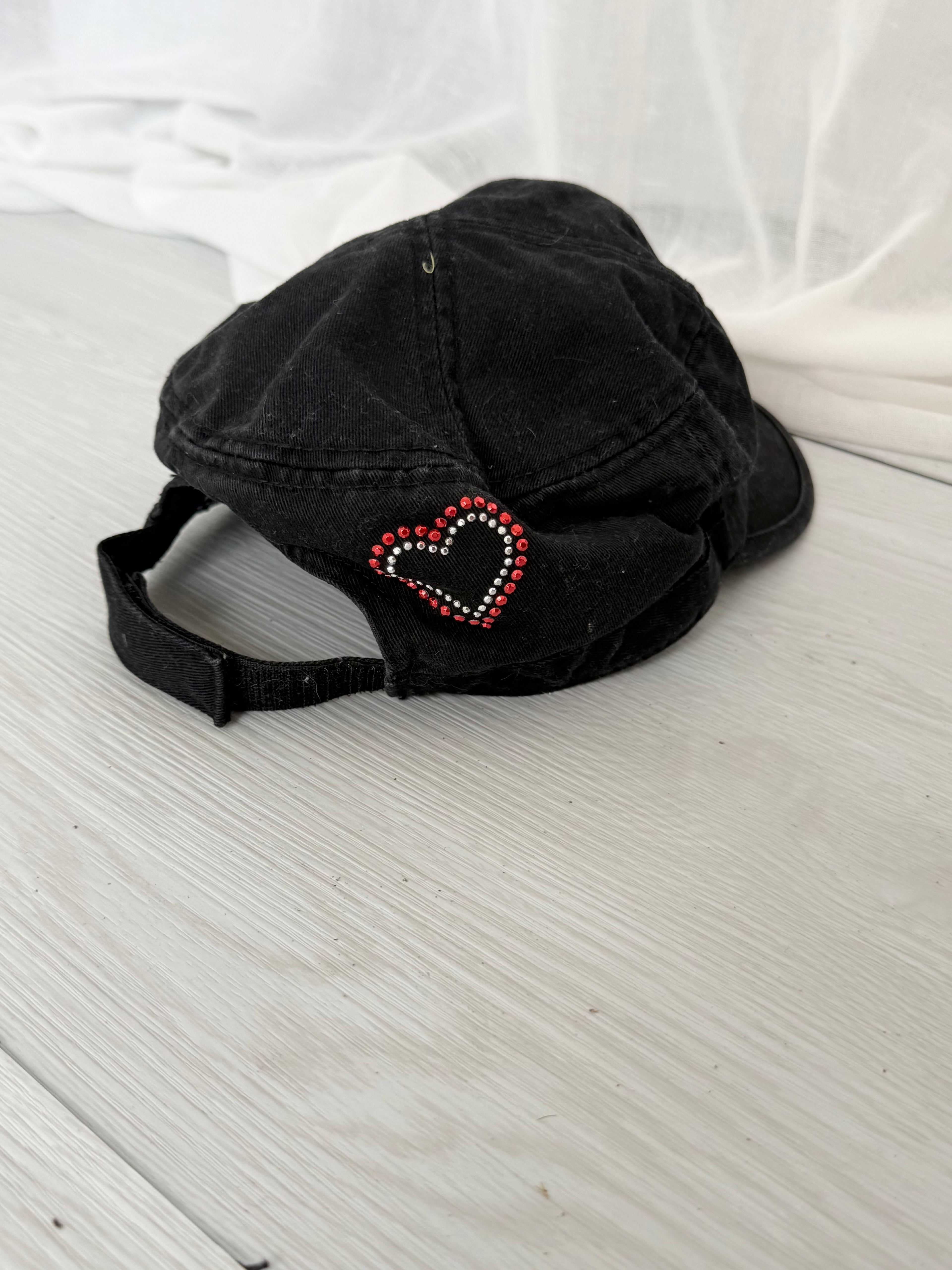 vintage y2k rhinestone star cadet cap