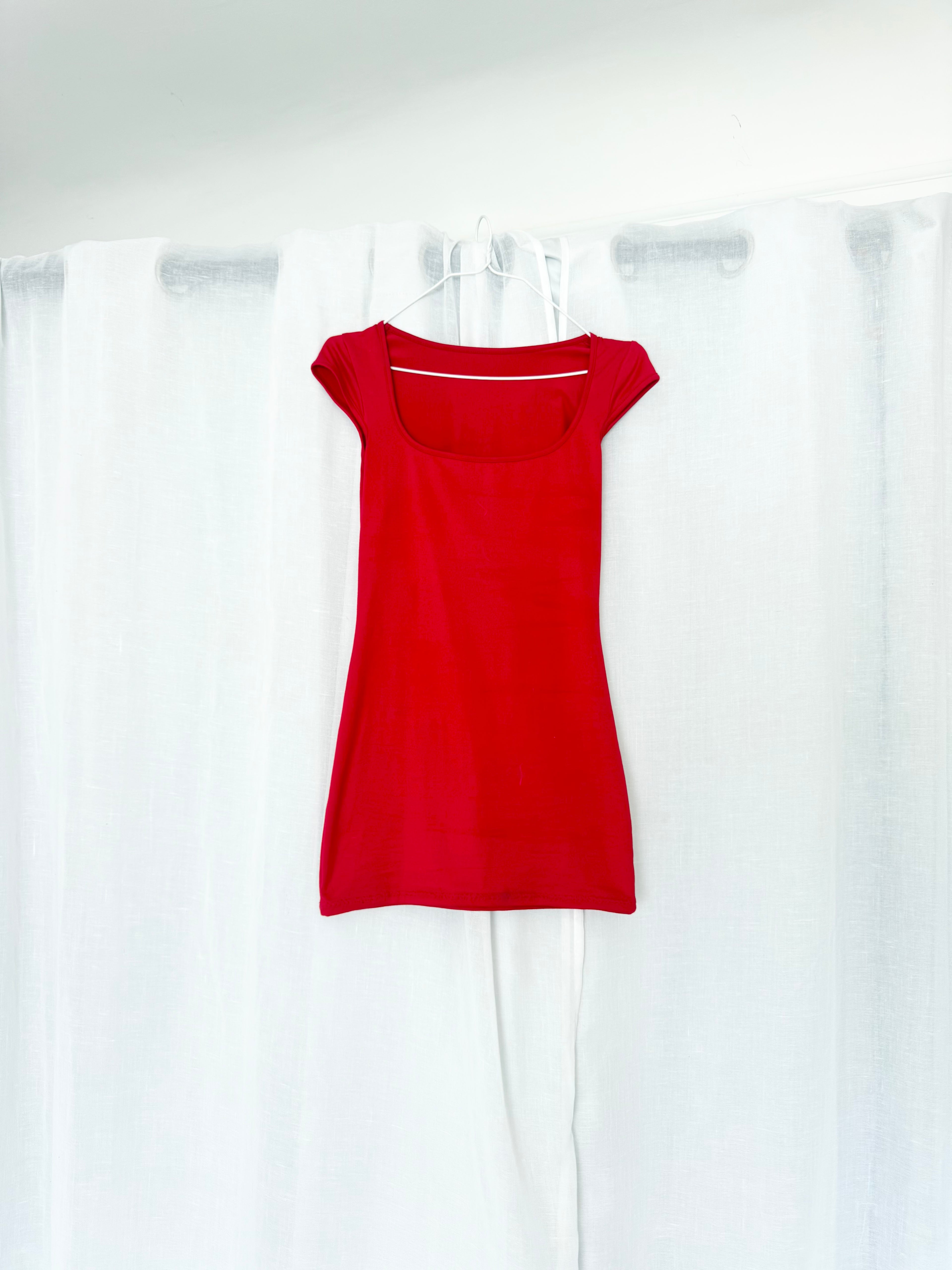 vintage y2k cap sleeve red micro mini dress