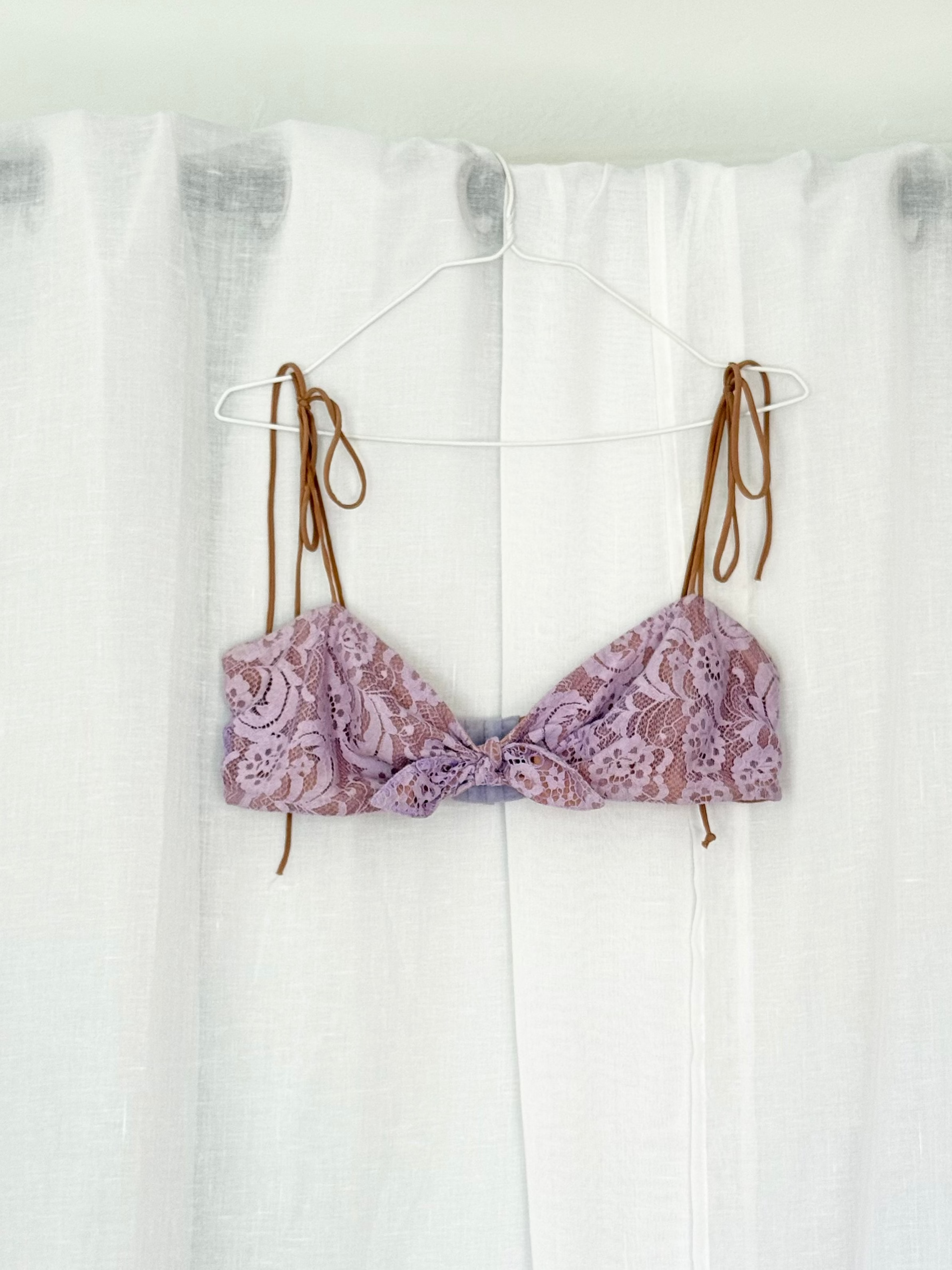 ✿ lace bralette tie strap top