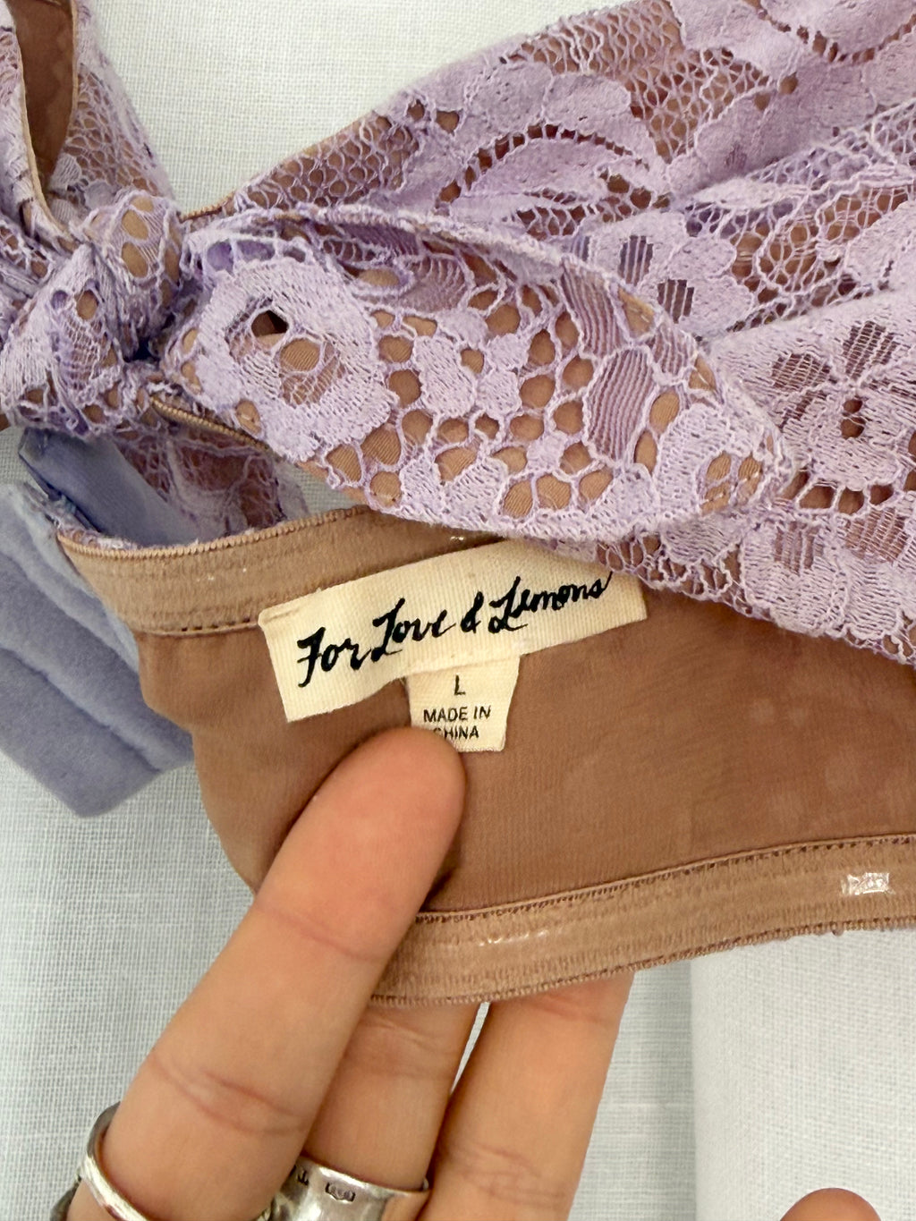 ✿ lace bralette tie strap top