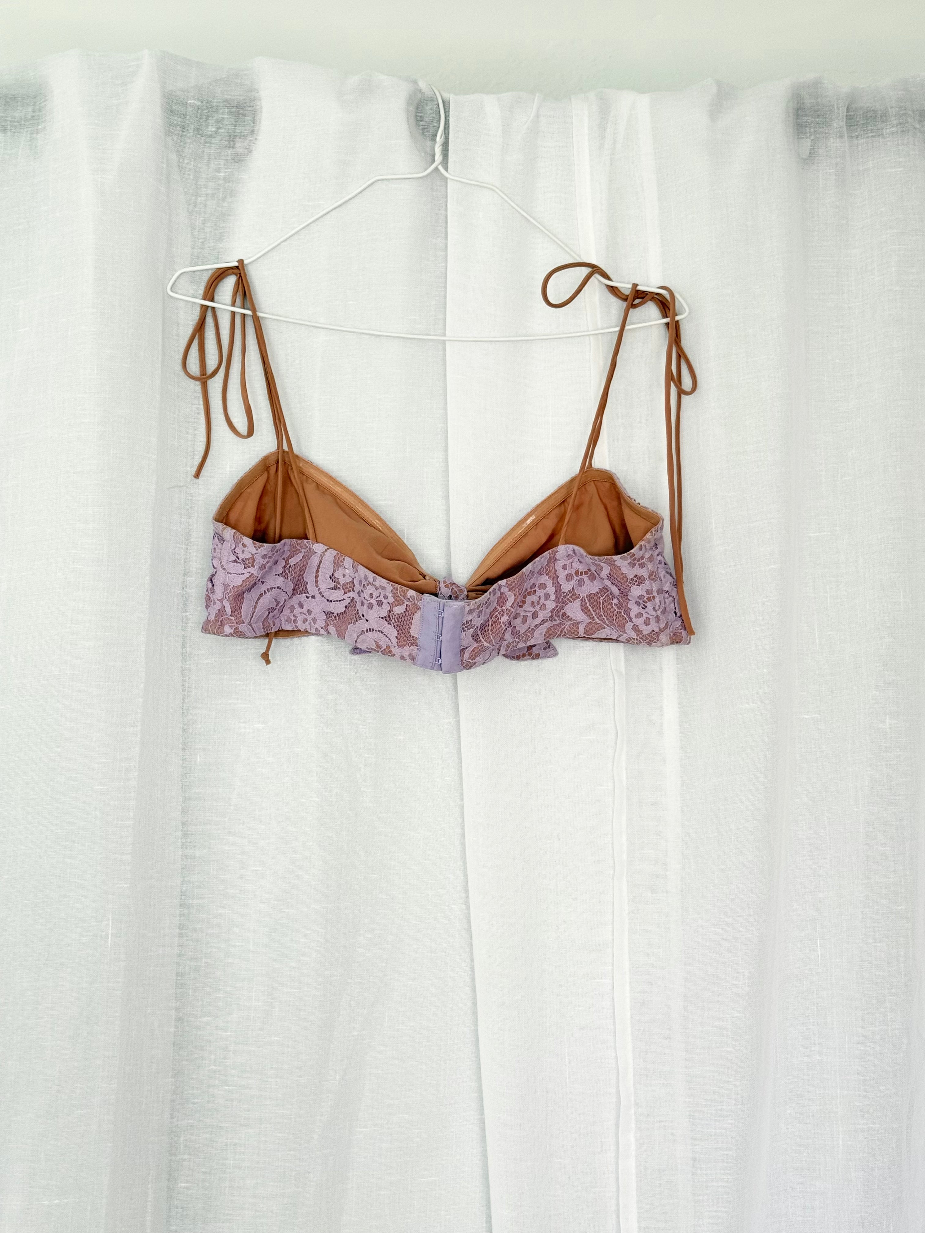 ✿ lace bralette tie strap top