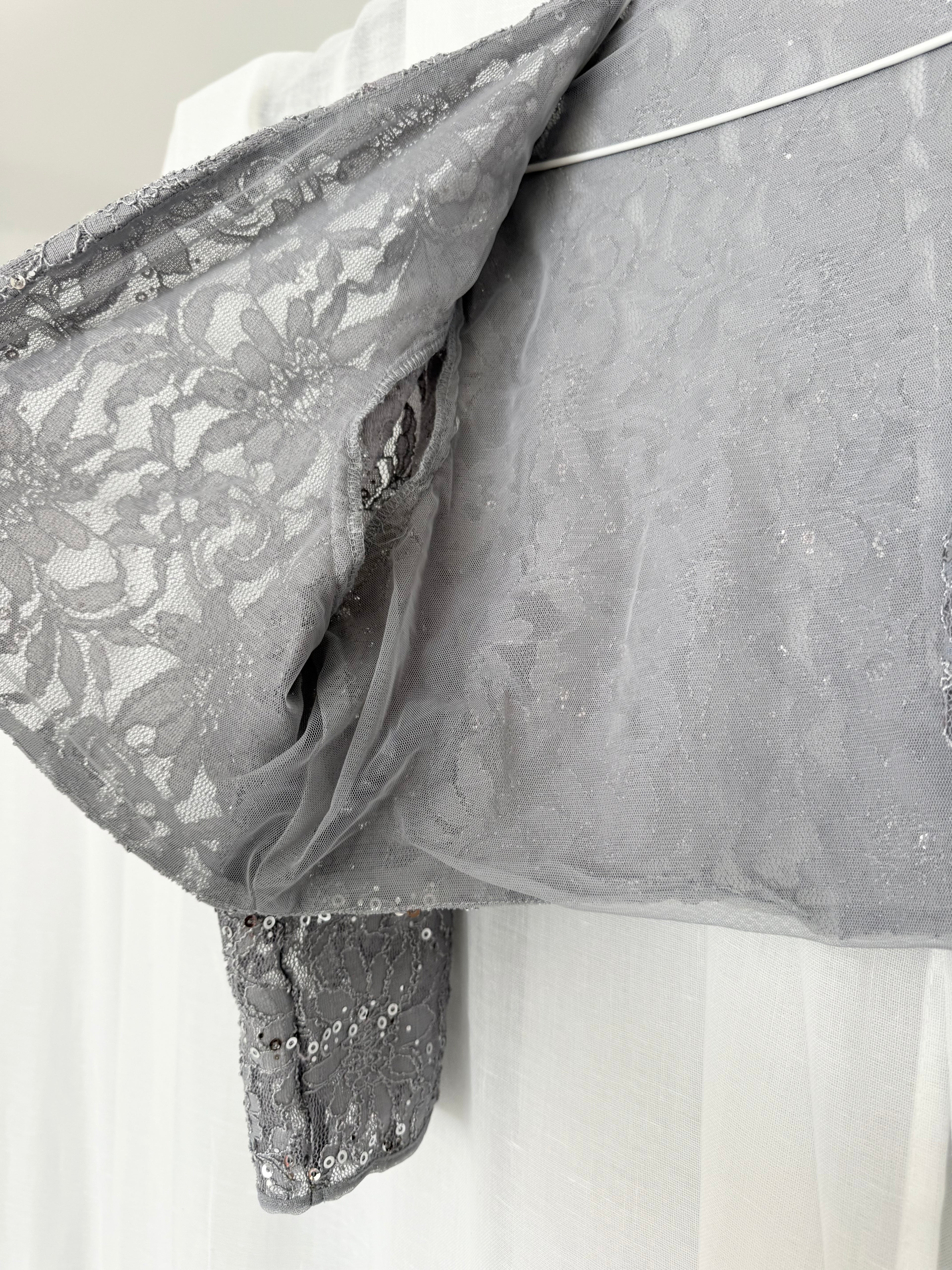 ✧ silver sequin lace bolero