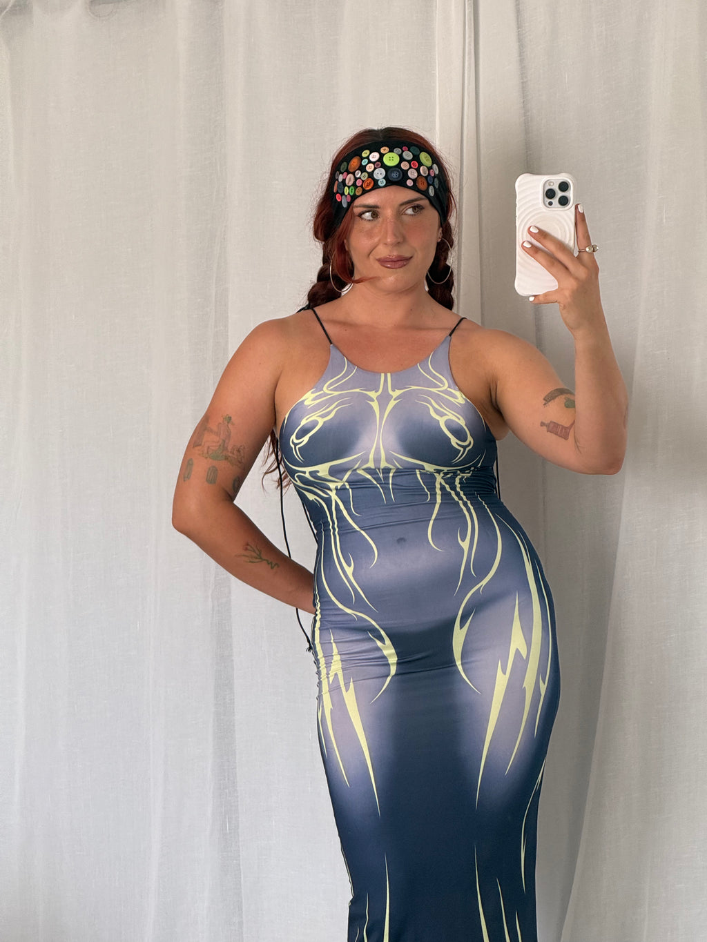 cyber naked look bodycon maxi dress