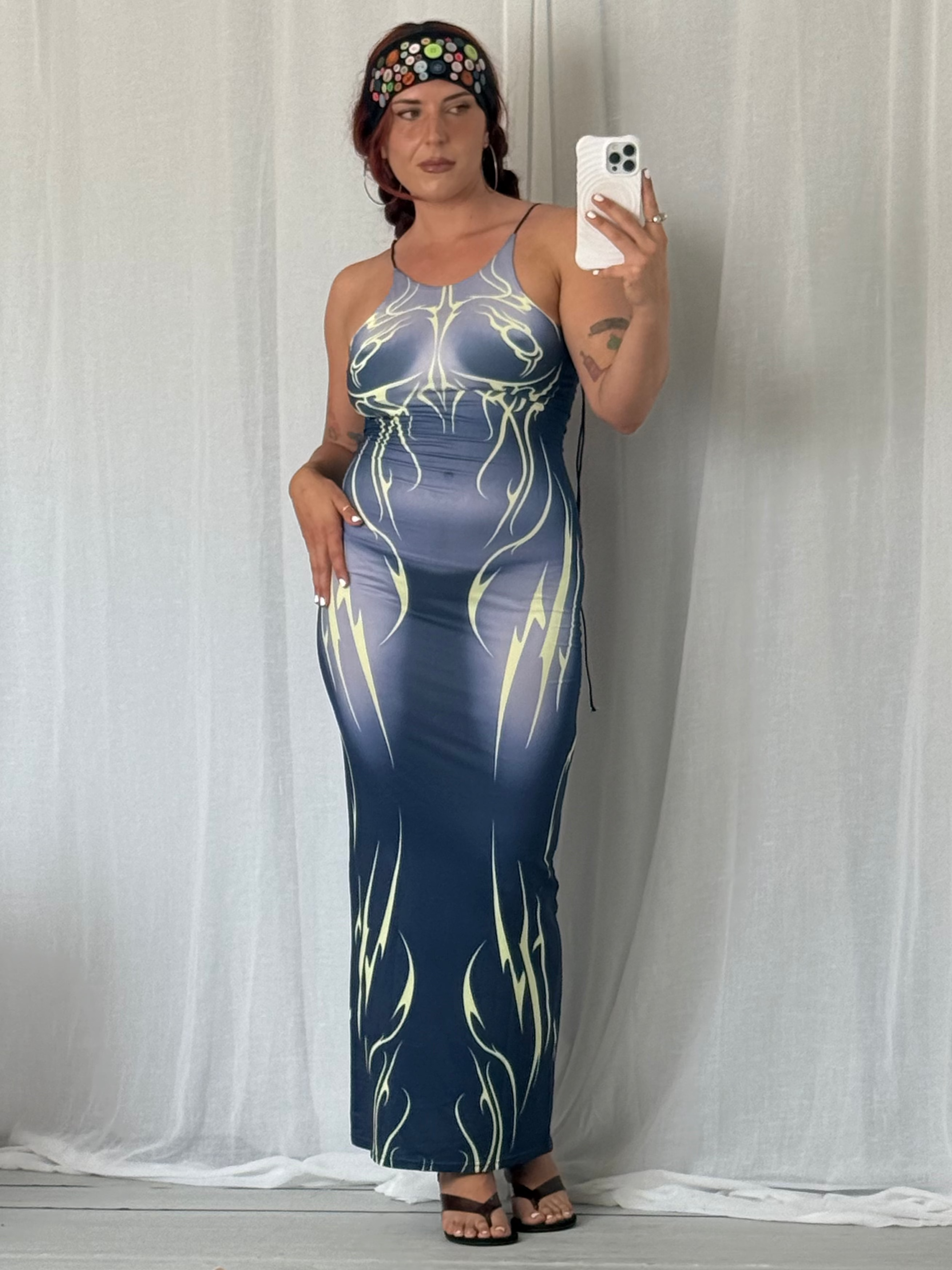 cyber naked look bodycon maxi dress