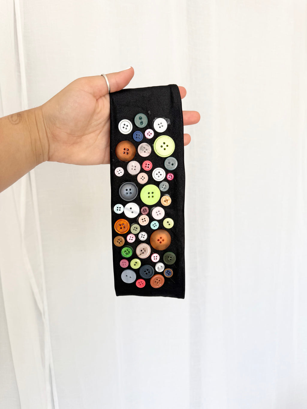 upcycled button headband