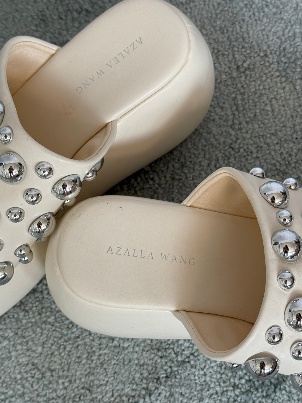 ✿ studded chunky platform slides