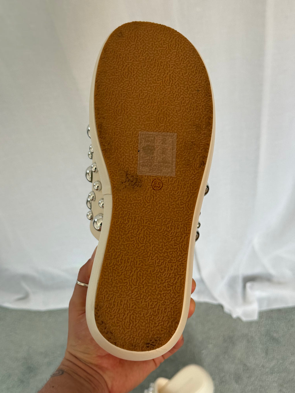 ✿ studded chunky platform slides