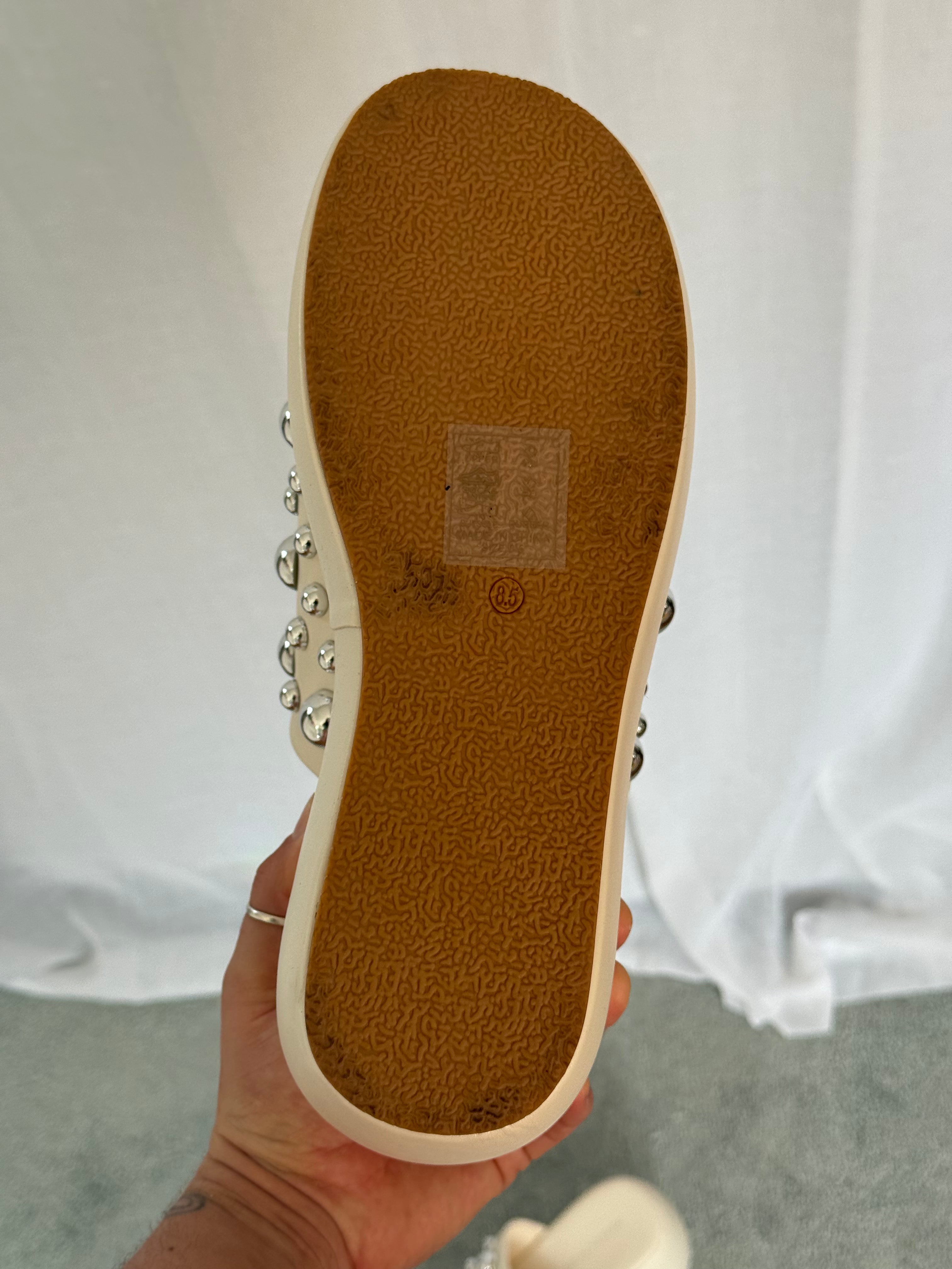 ✿ studded chunky platform slides