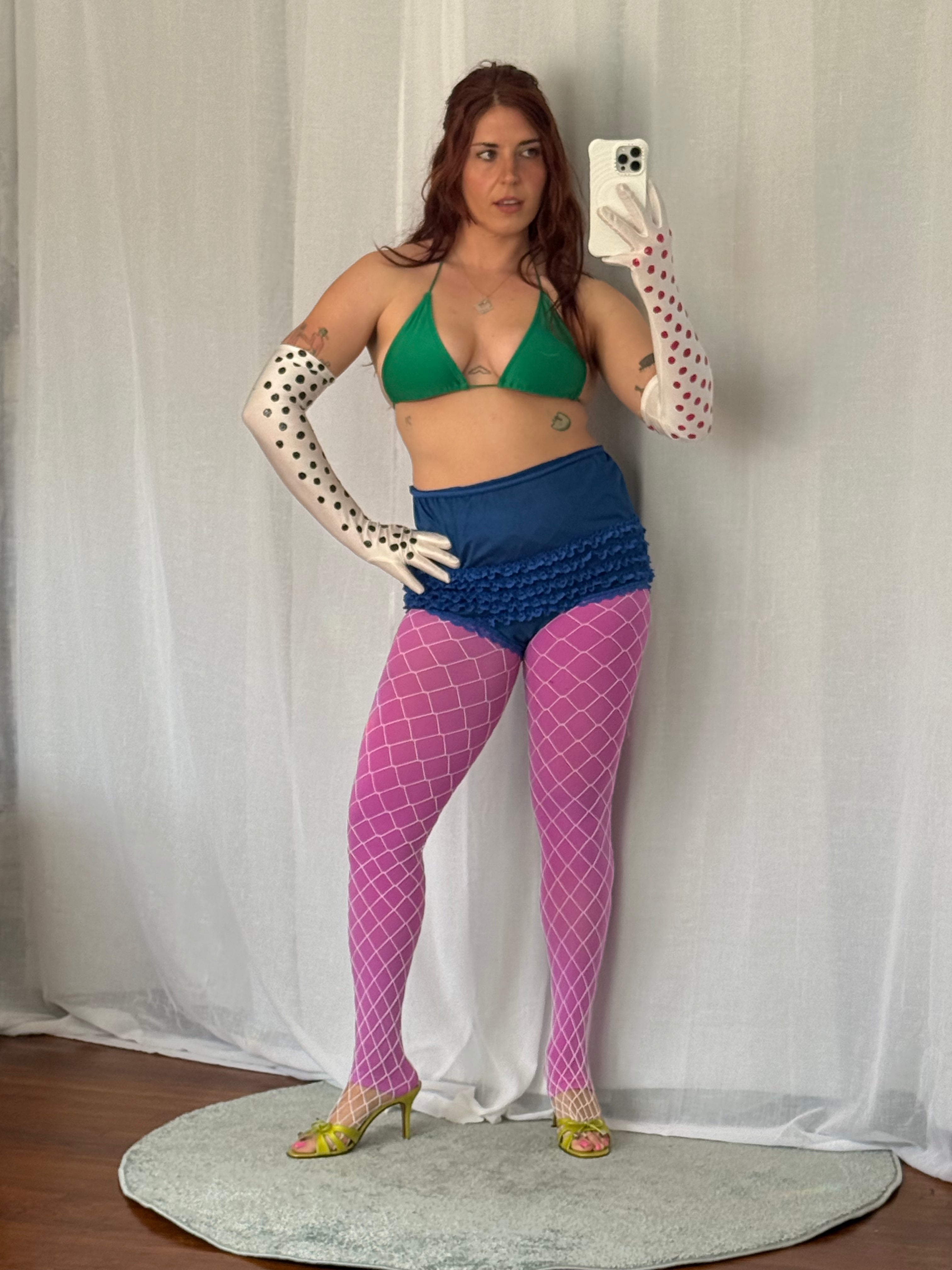 ✿ vintage 60’s cobalt lace ruffle bloomers