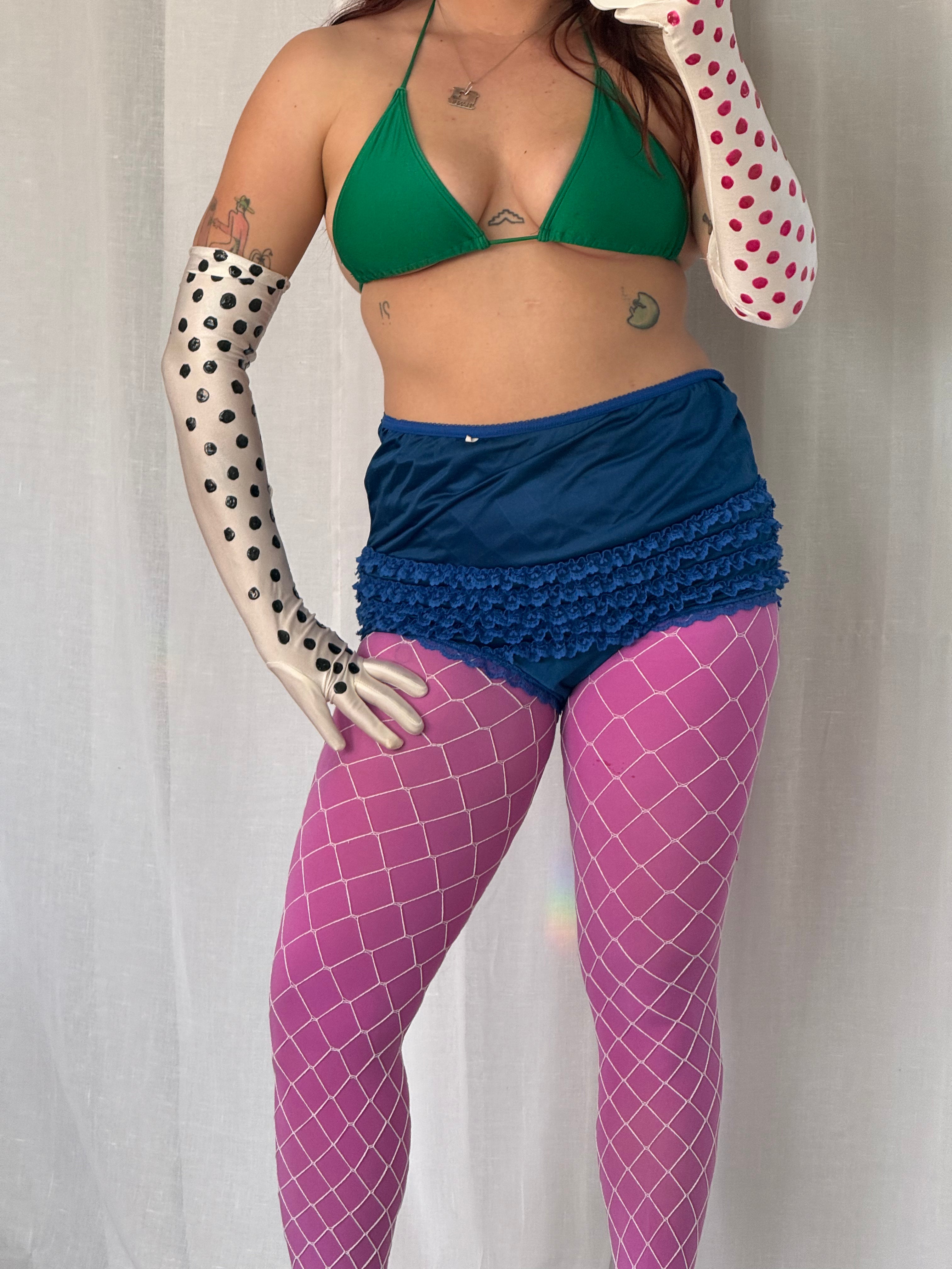 ✿ vintage 60’s cobalt lace ruffle bloomers