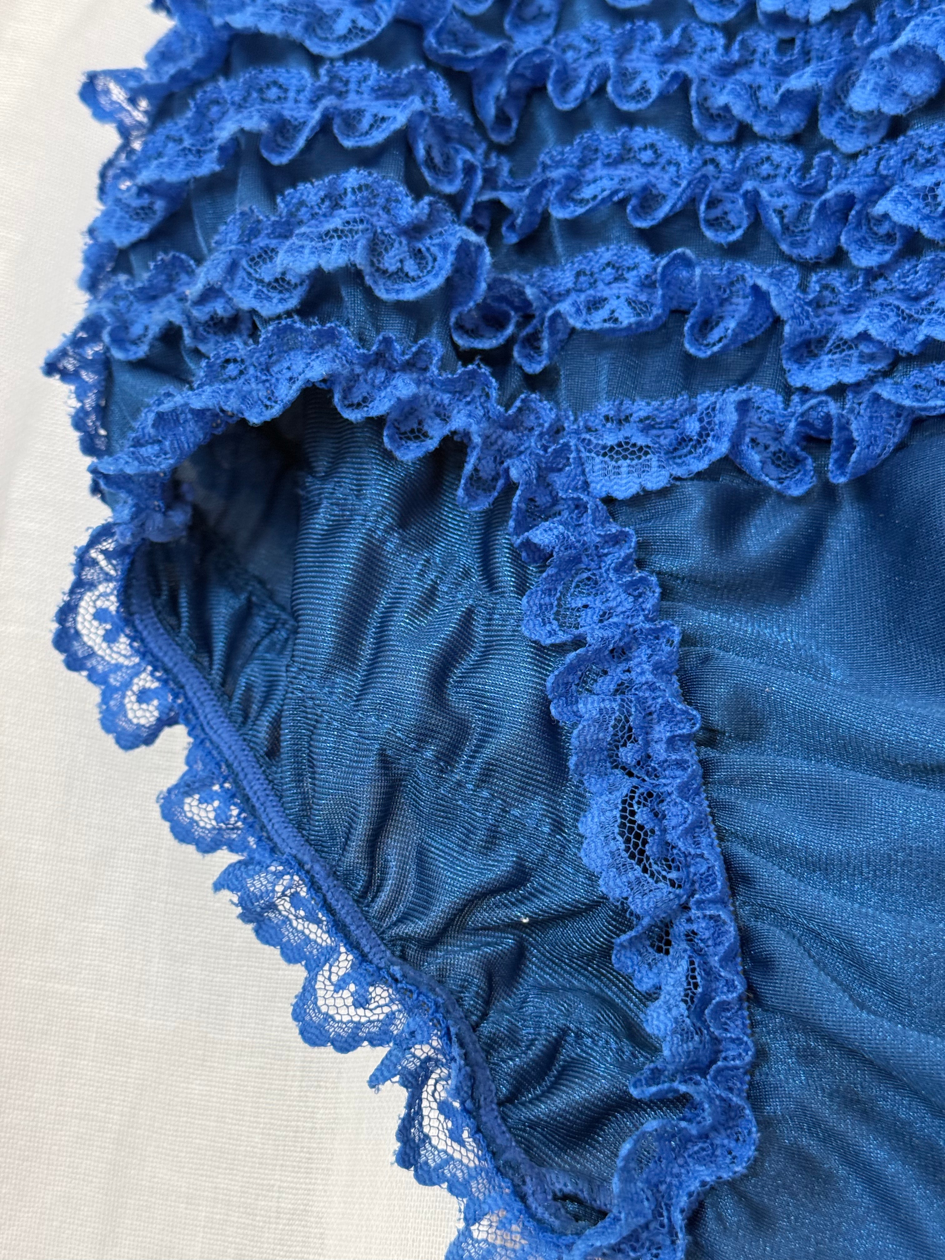 ✿ vintage 60’s cobalt lace ruffle bloomers