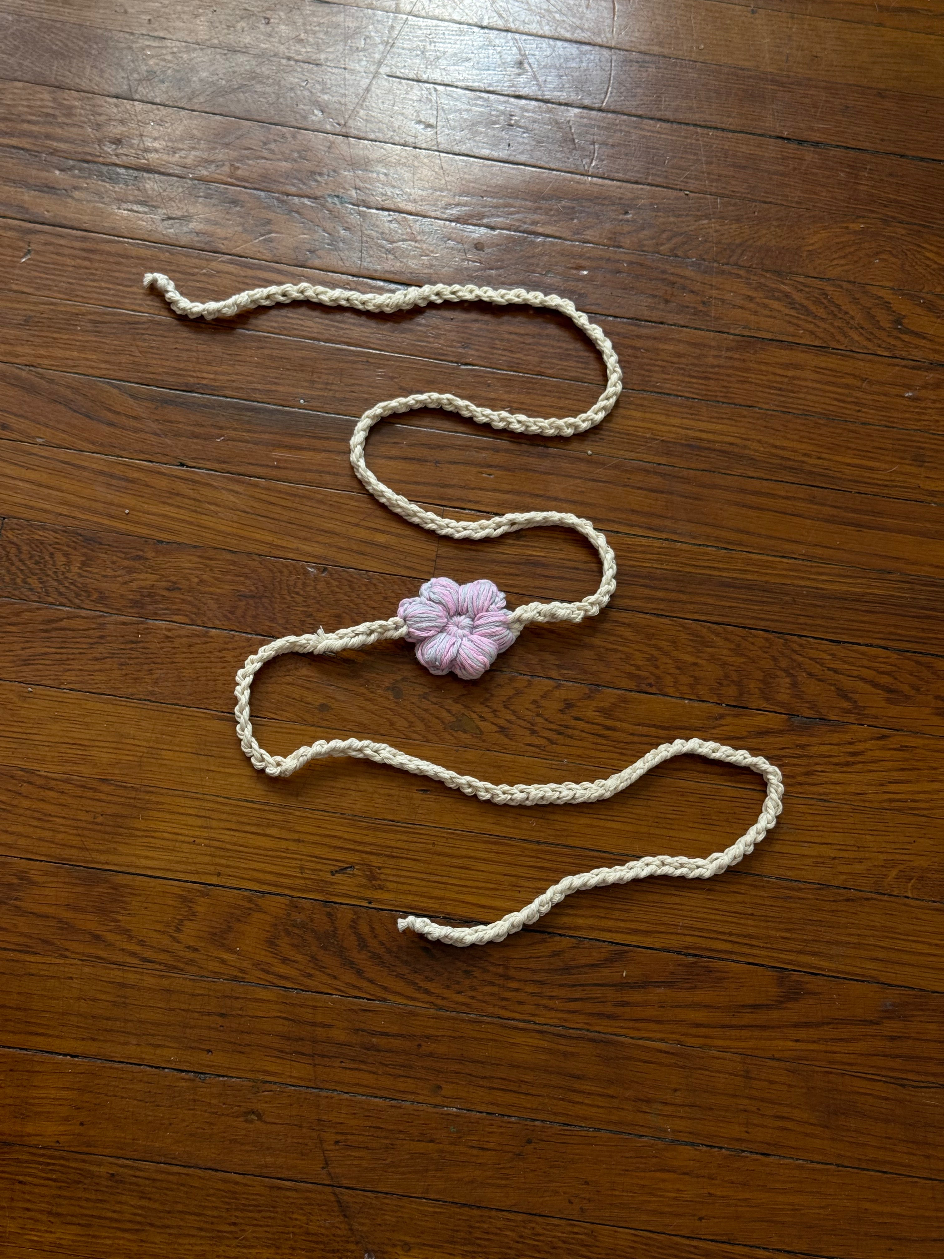 handmade flower choker/ neck tie