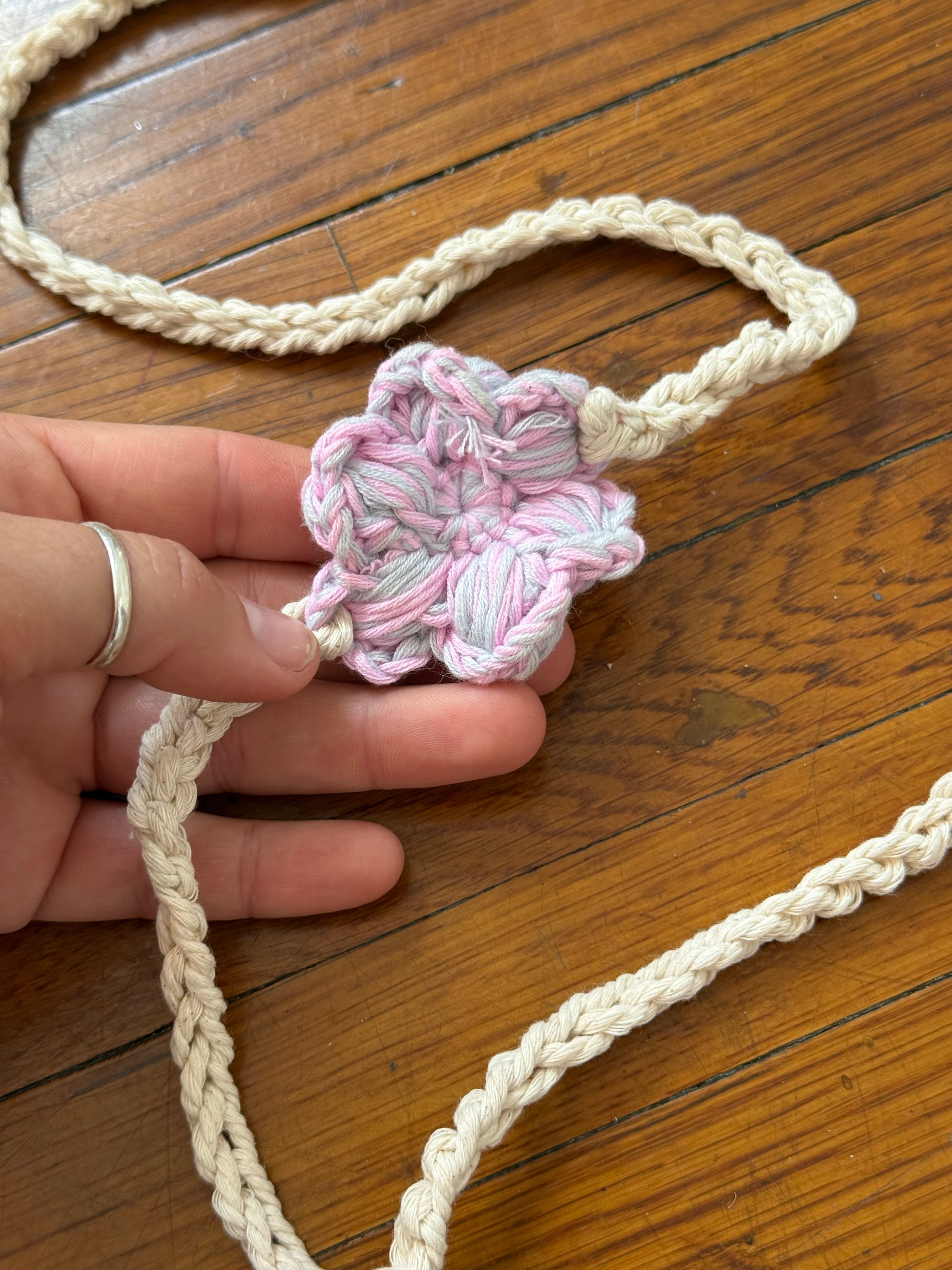 handmade flower choker/ neck tie