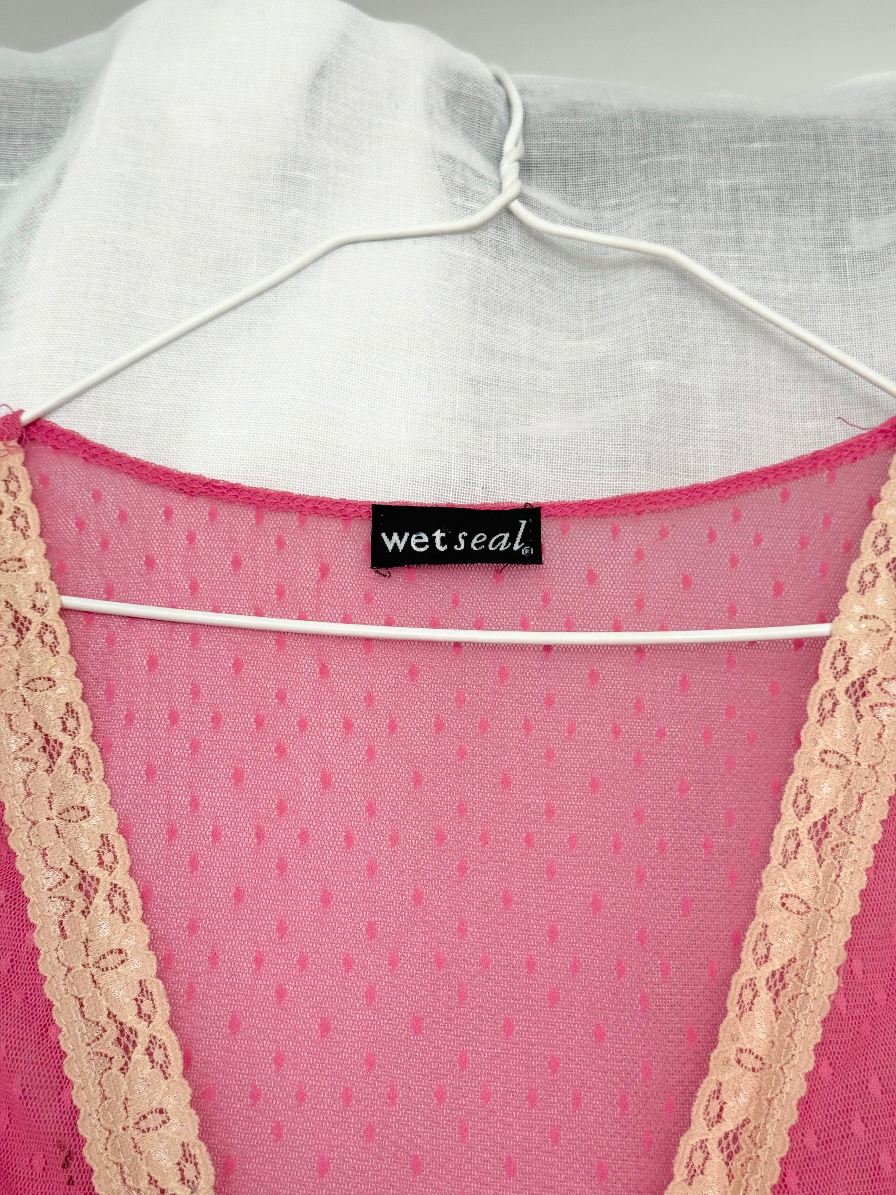 ✿ y2k sheer mesh lace wrap top