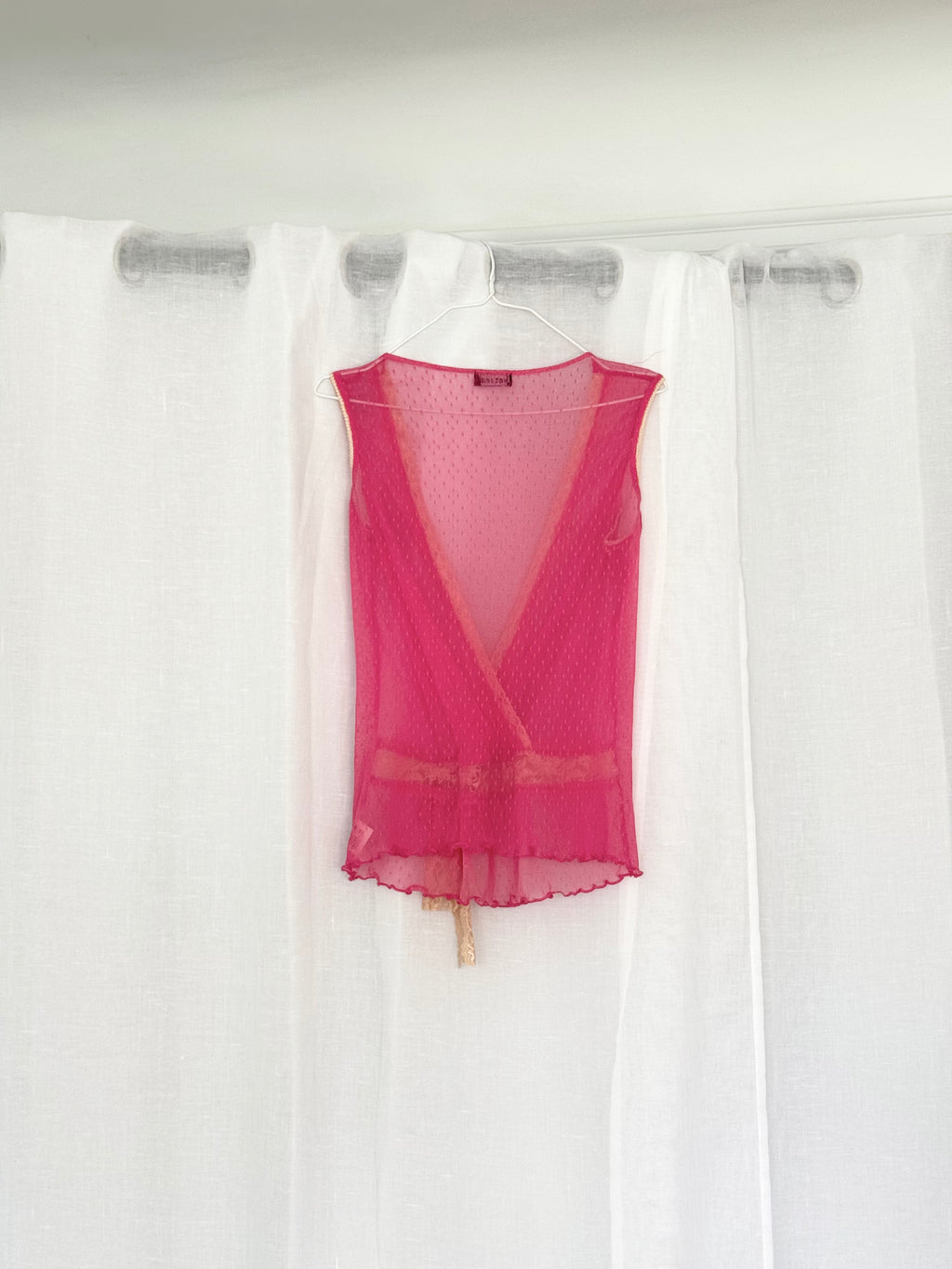 ✿ y2k sheer mesh lace wrap top