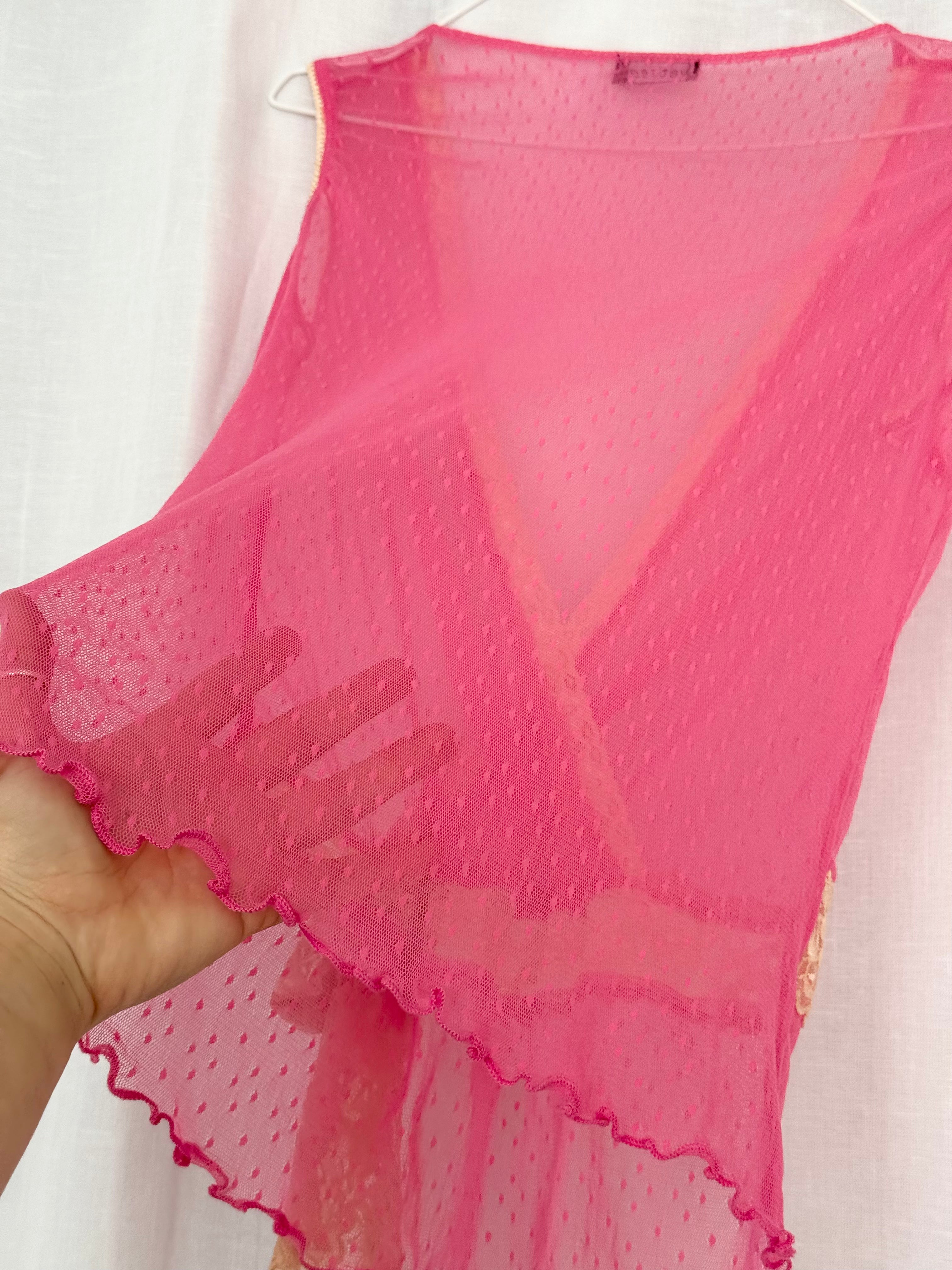 ✿ y2k sheer mesh lace wrap top