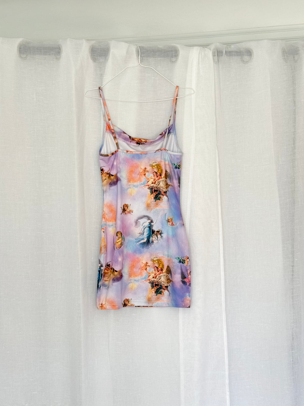 ✿ angel cherub print bodycon mini dress