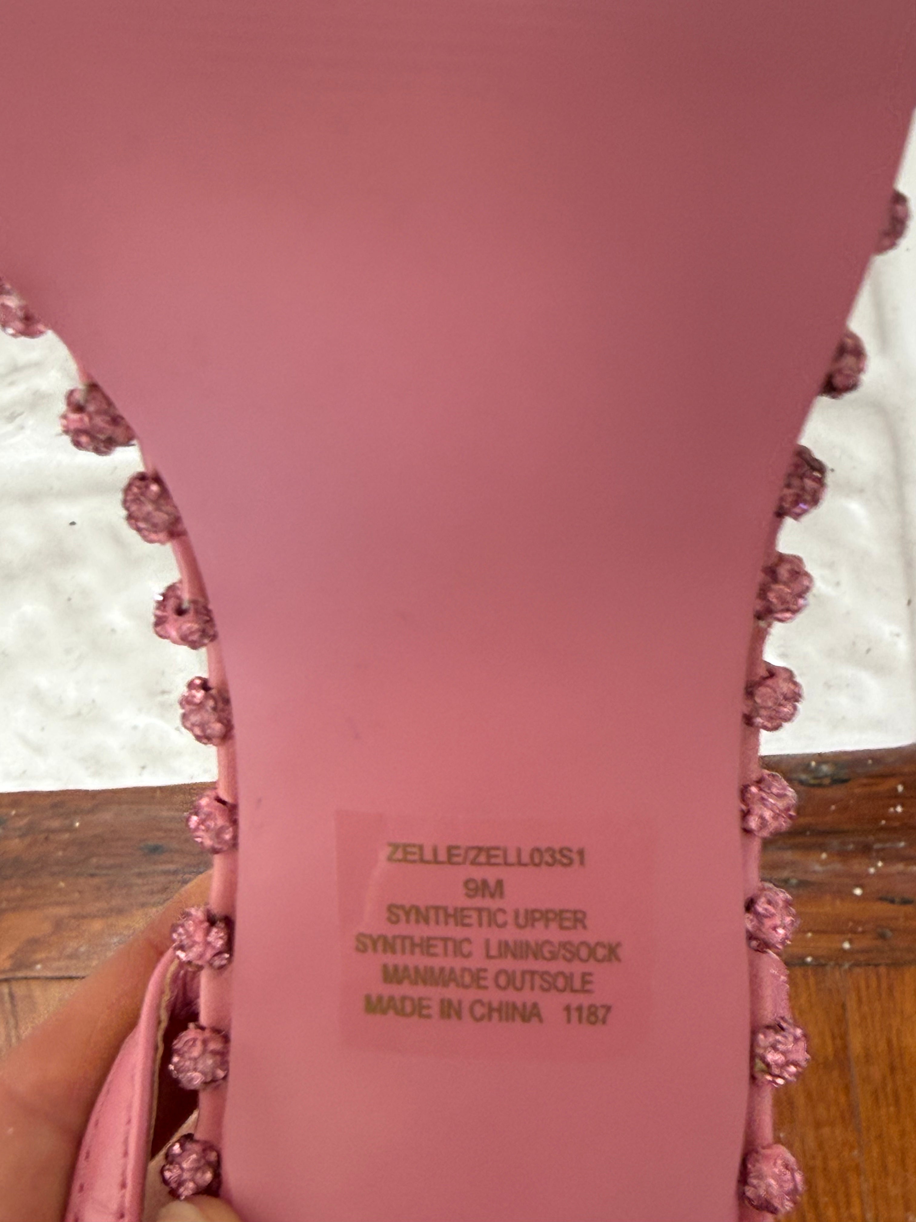 ✿ y2k pink rhinestone strappy heels