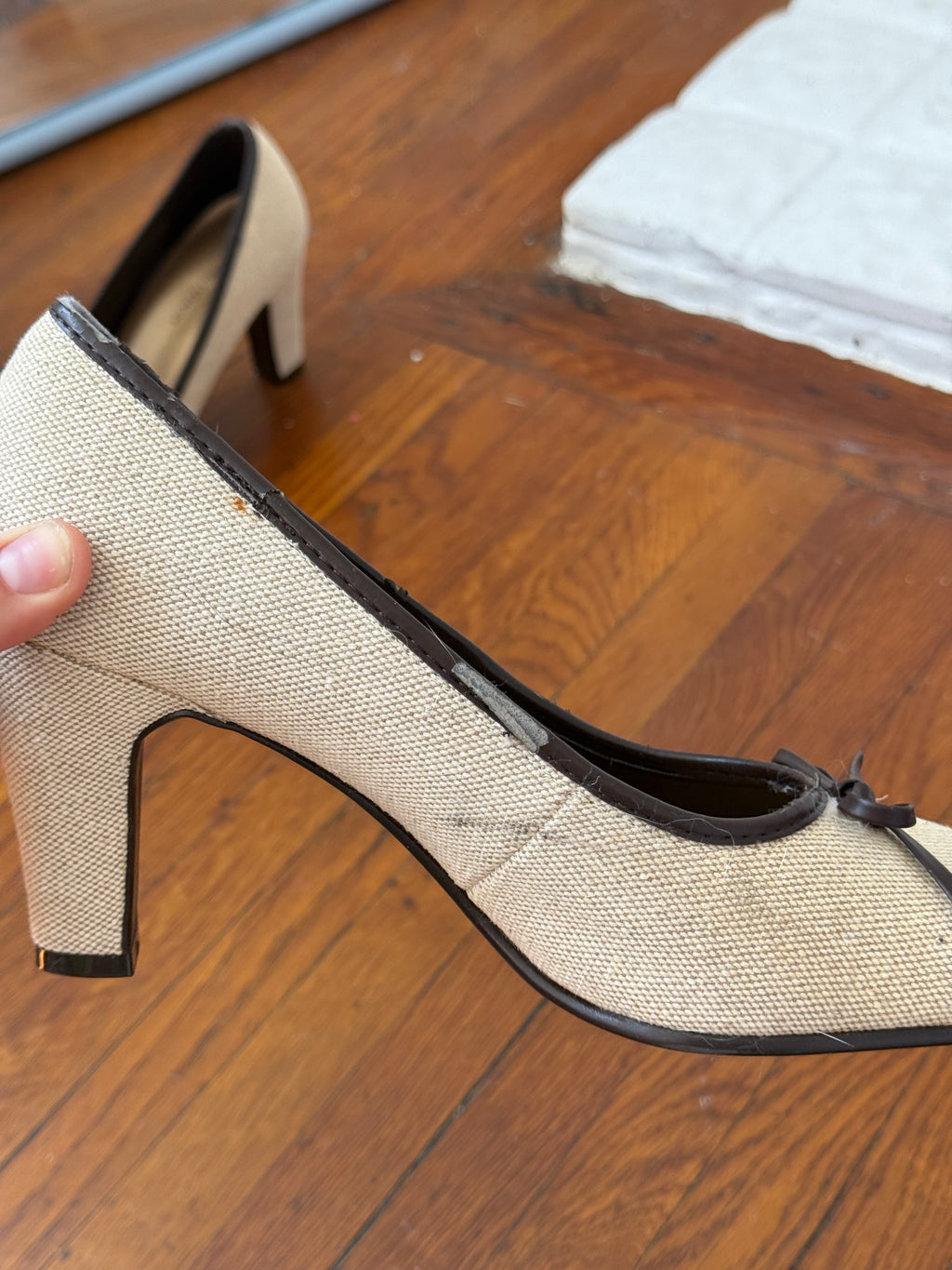 ✿ predictions bow detail kitten heel pumps