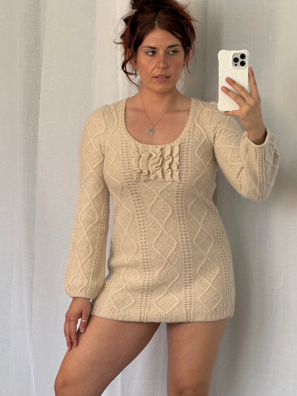 ✿ juicy couture cable knit sweater mini dress