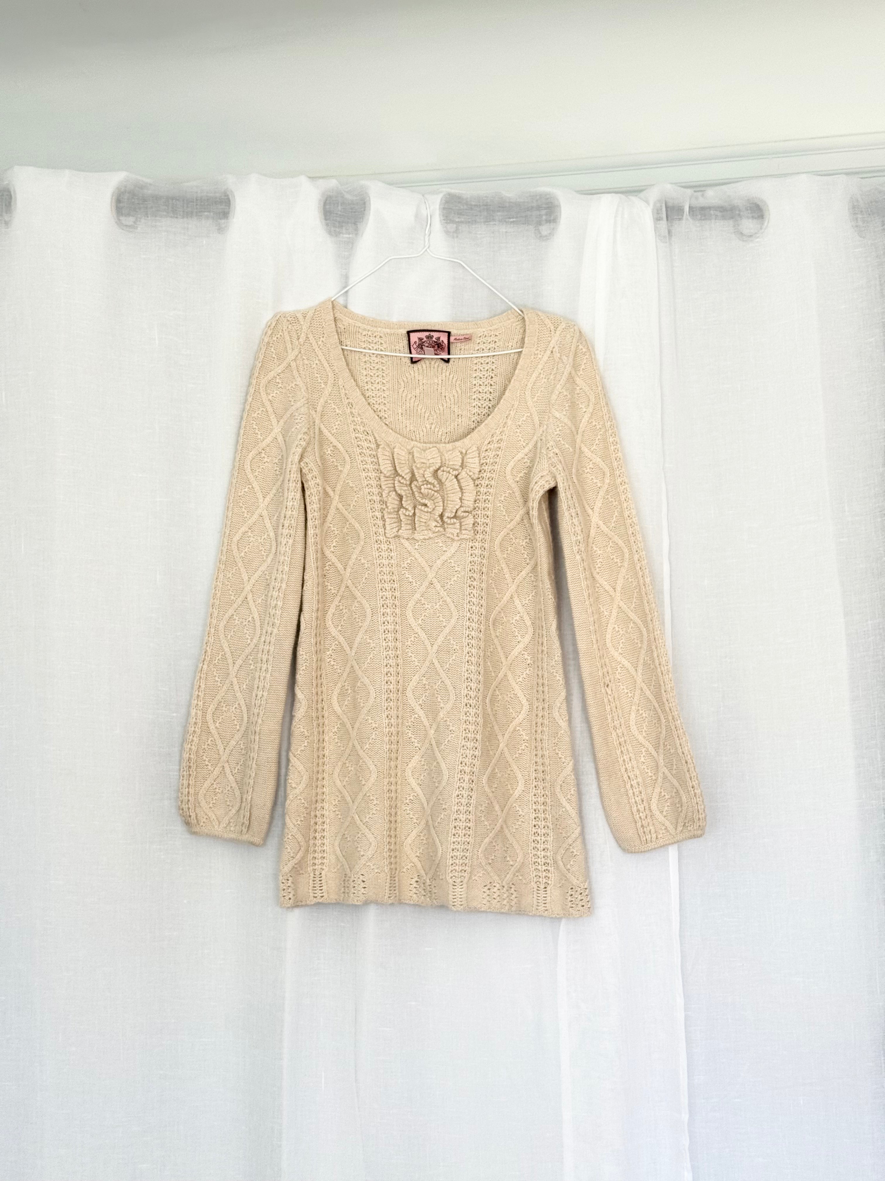 ✿ juicy couture cable knit sweater mini dress