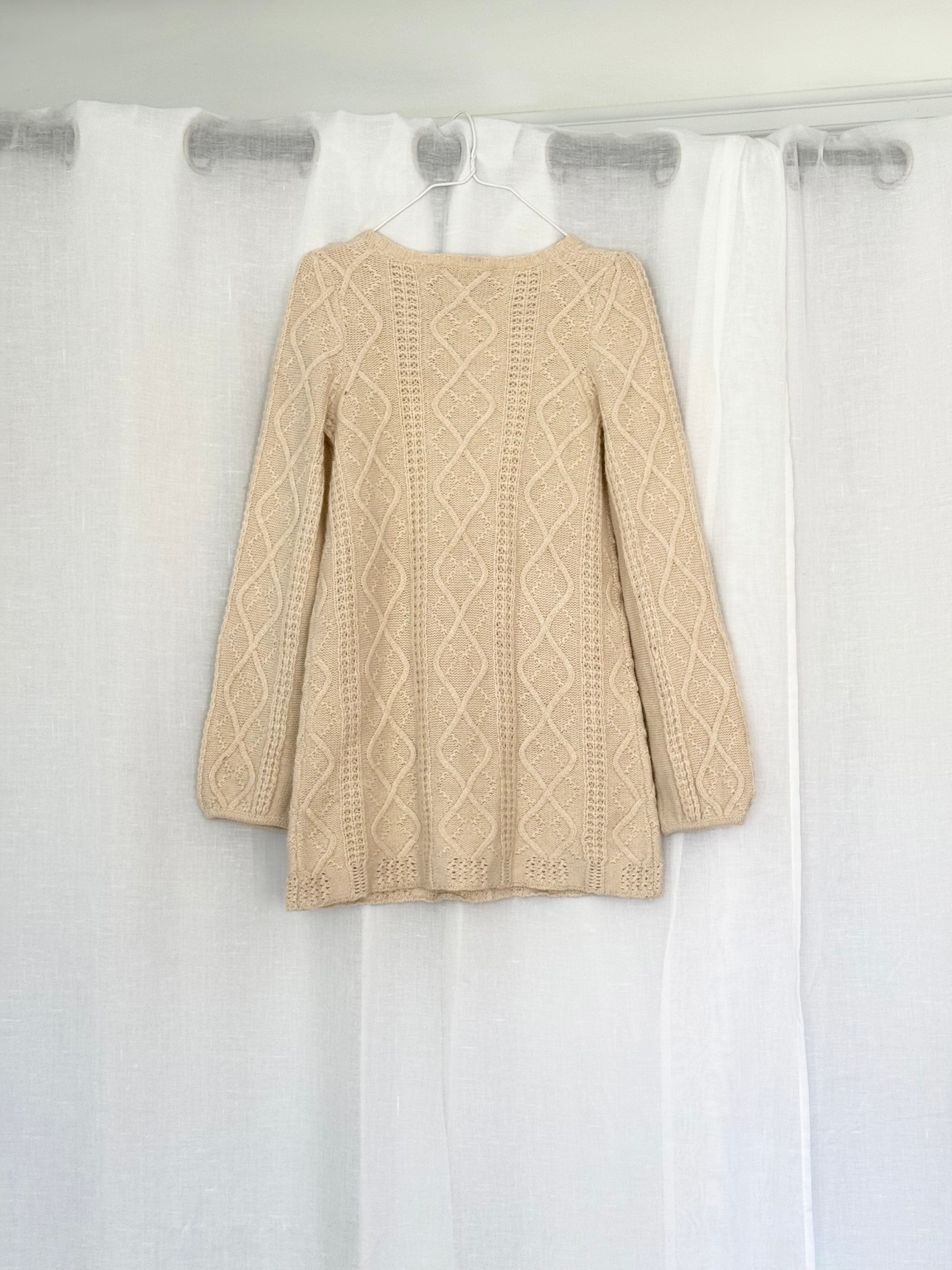 ✿ juicy couture cable knit sweater mini dress