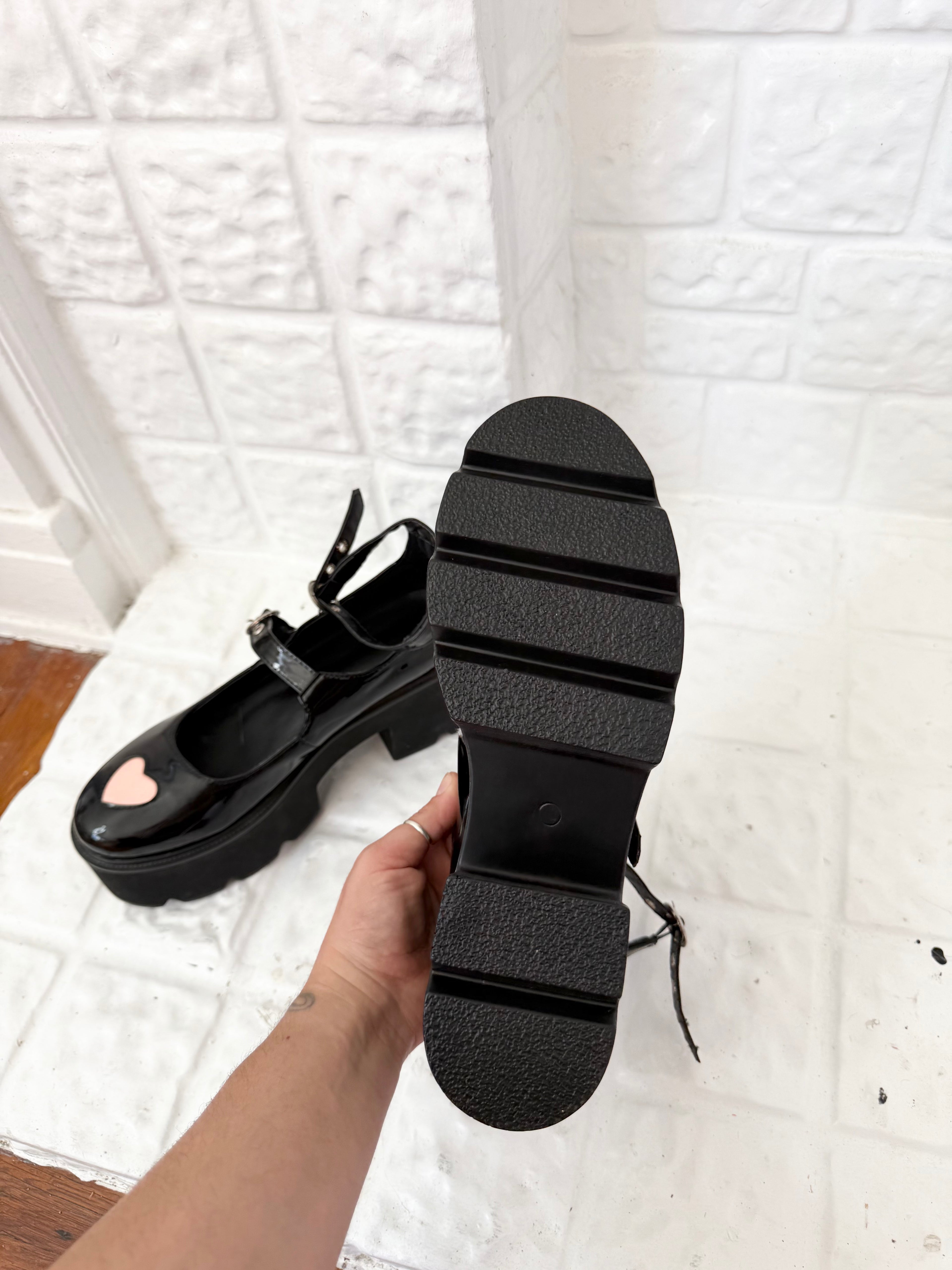 ✿ chunky platform mary jane heels (size 10)