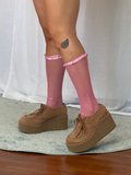 ✿ y2k suede platform lace up shoes (size 9.5)